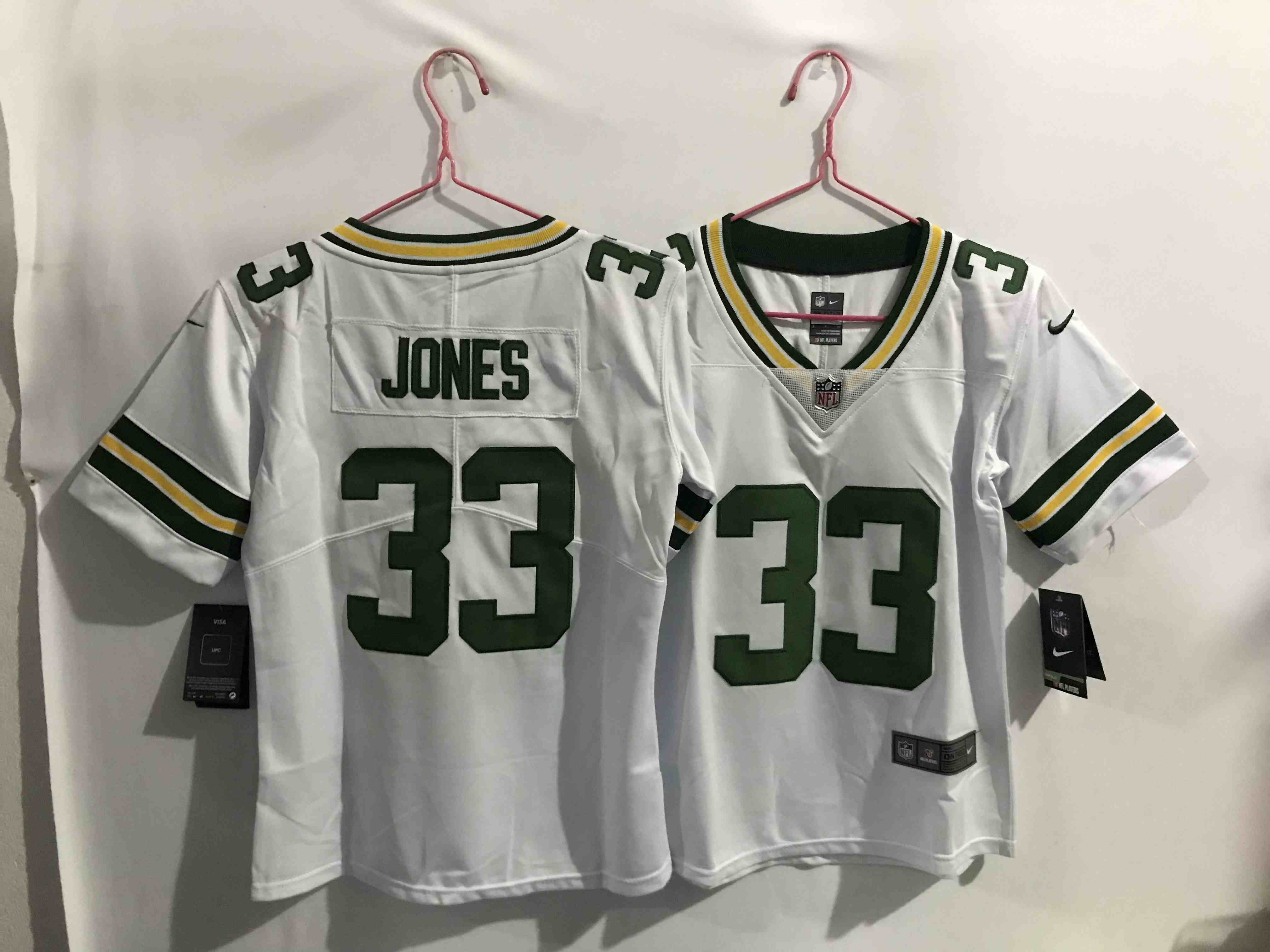 Women's Green Bay Packers #33 Aaron Jones White Limited Jersey