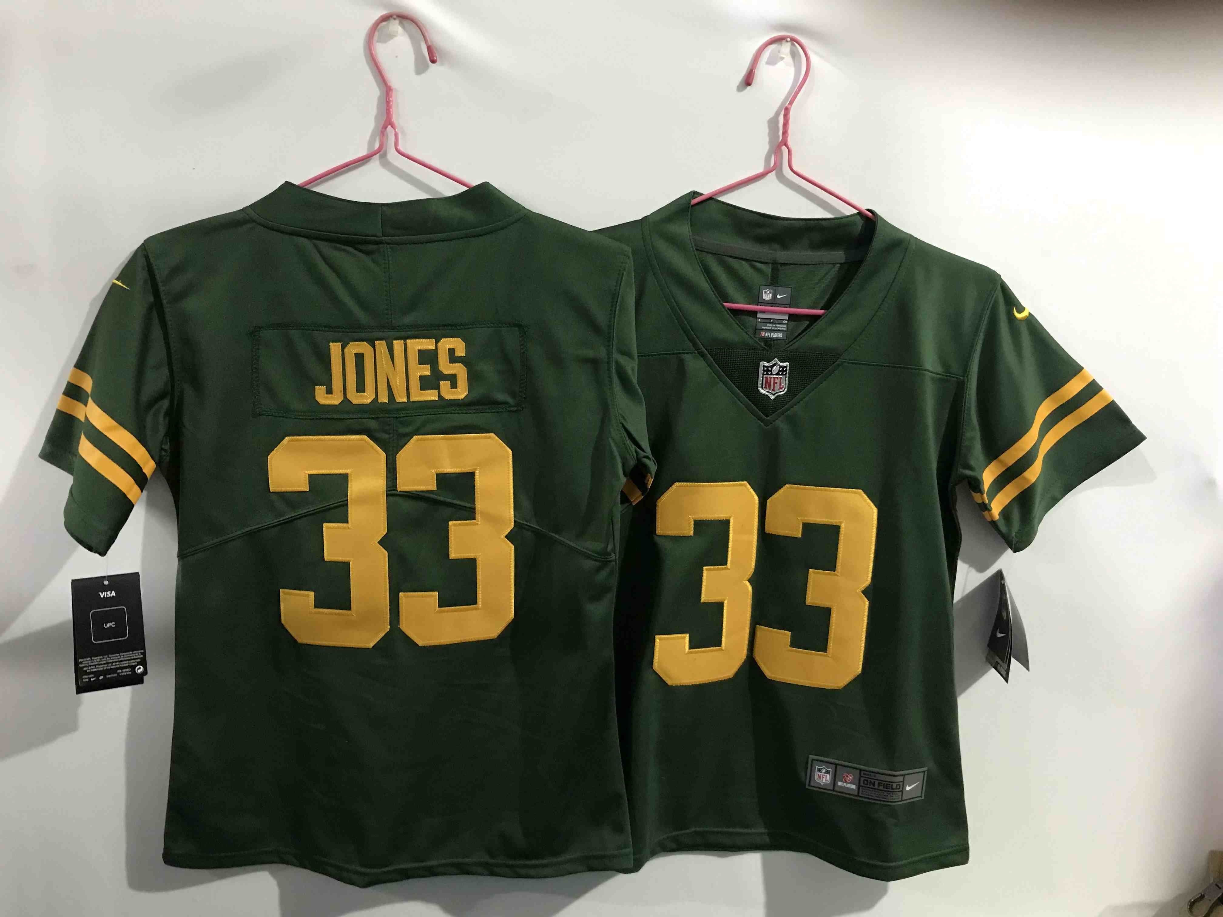 Women's Green Bay Packers #33 Aaron Jones Green Limited Jersey