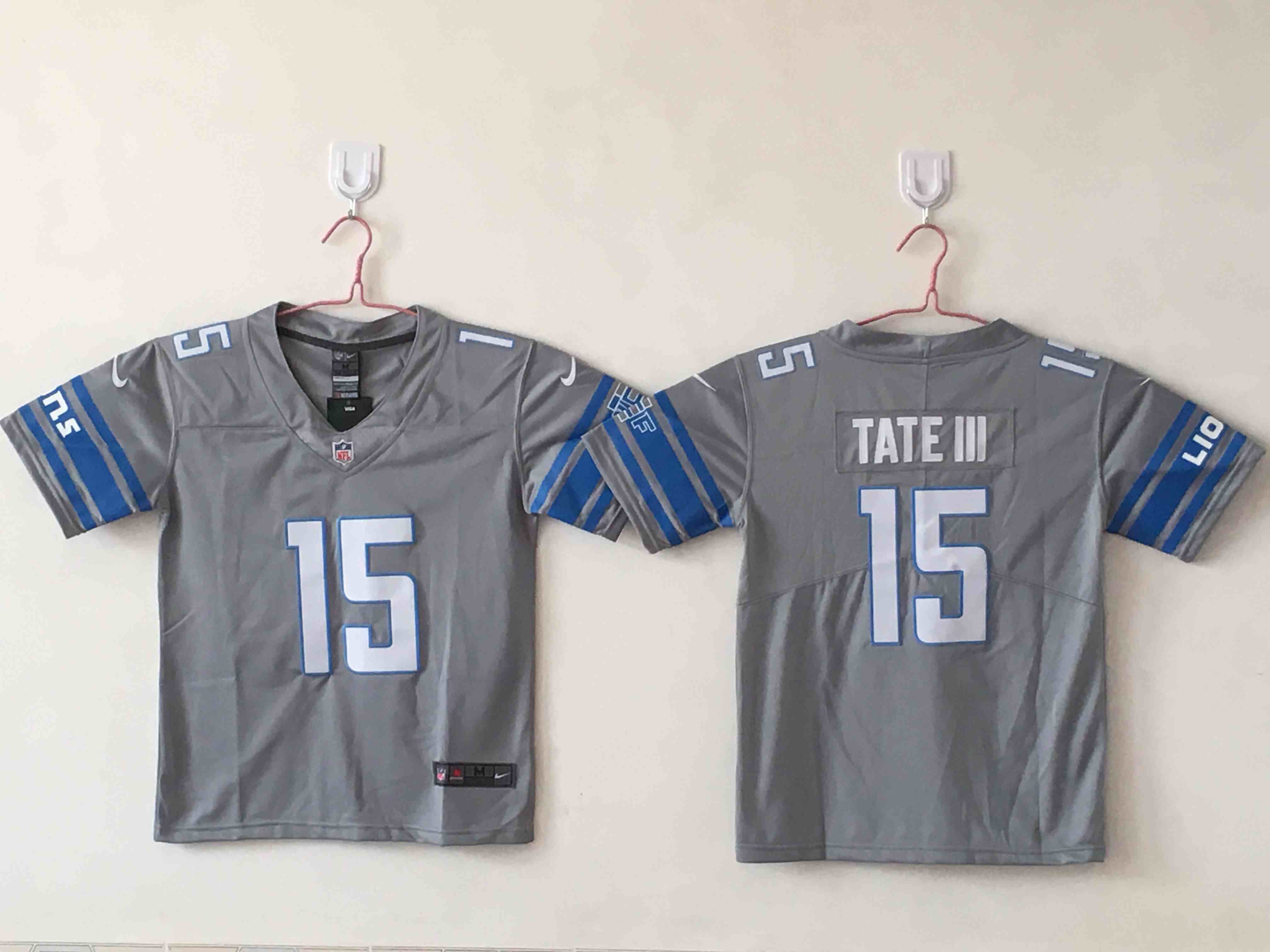 Youth Detroit Lions #15  Golden Tate III  Gray Vapor Limited Stitched Football Jersey