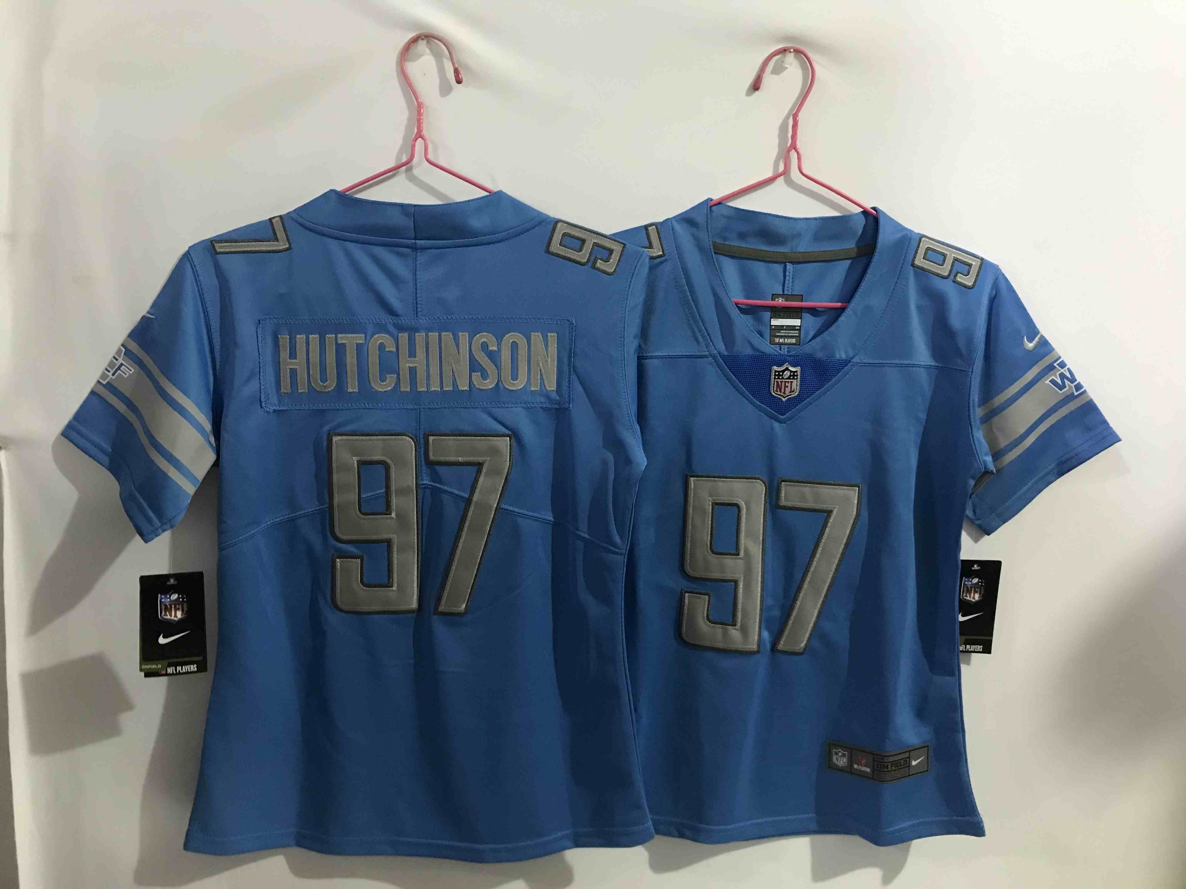 Youth Detroit Lions #97 Aidan Hutchinson Blue Vapor Limited Stitched Football Jersey