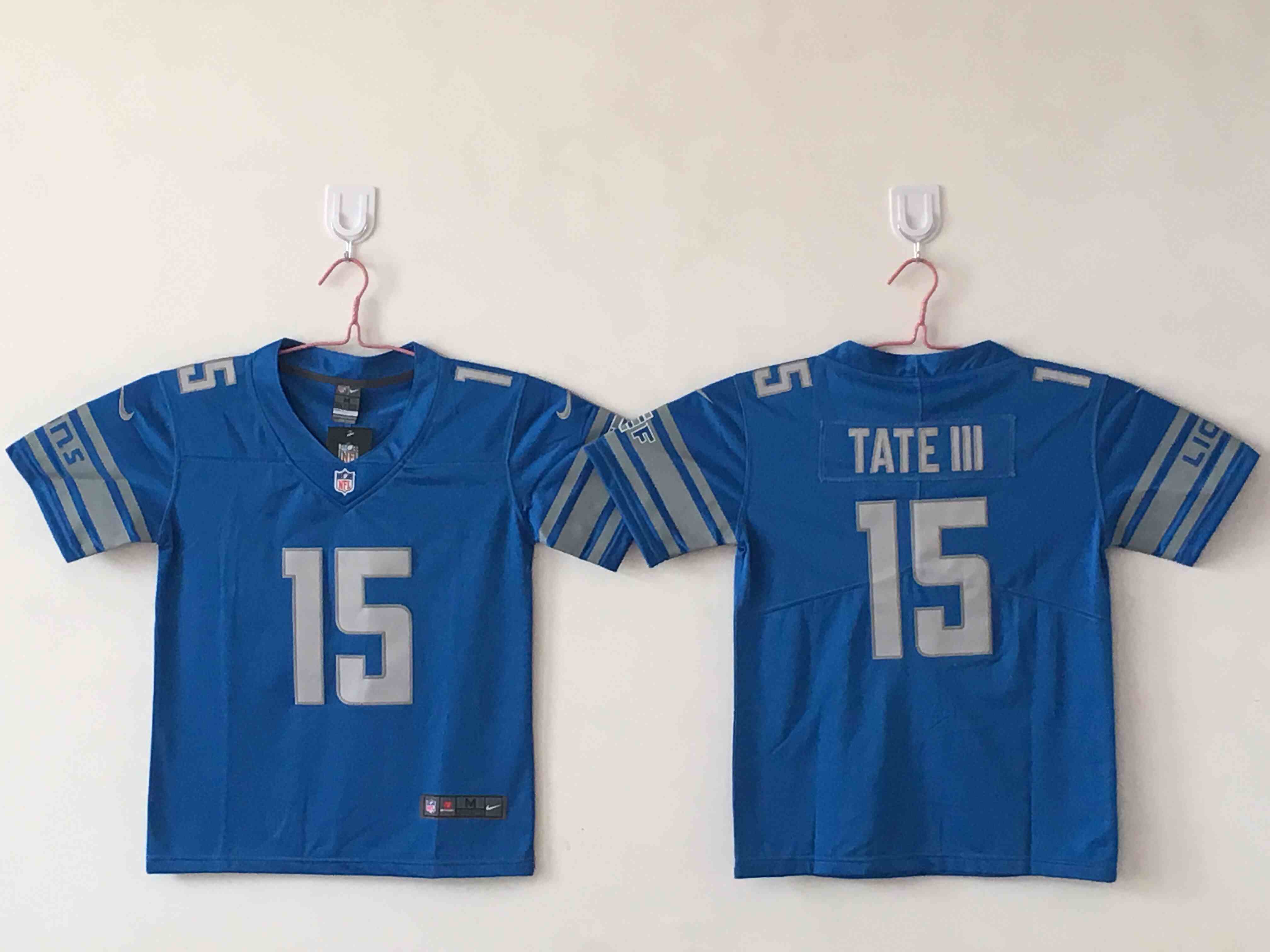 Youth Detroit Lions #15  Golden Tate III Blue Vapor Limited Stitched Football Jersey