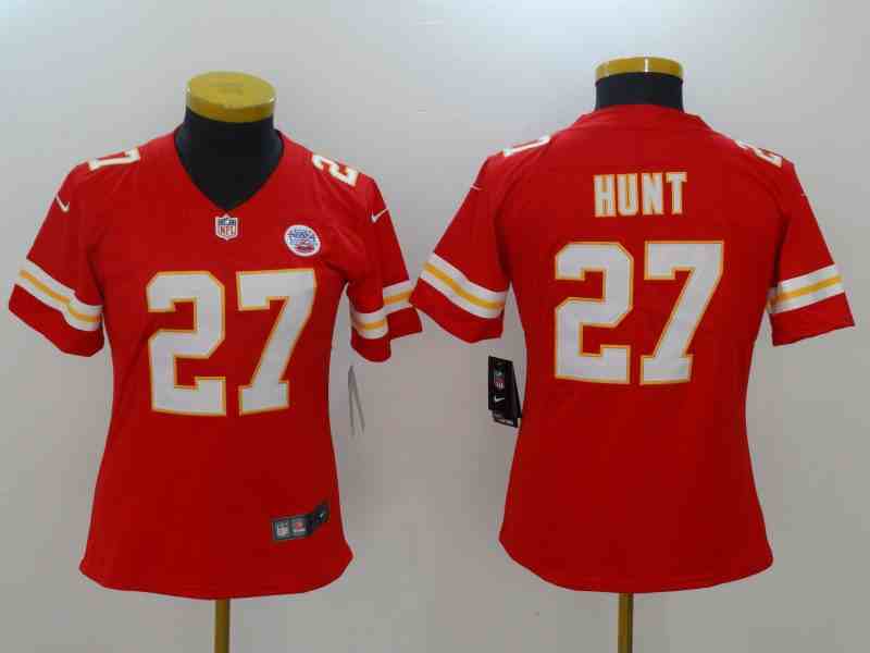 Women's Kansas City Chiefs #27 Kareem Hunt Red Vapor Untouchable Red Limited Stitched Football Jersey