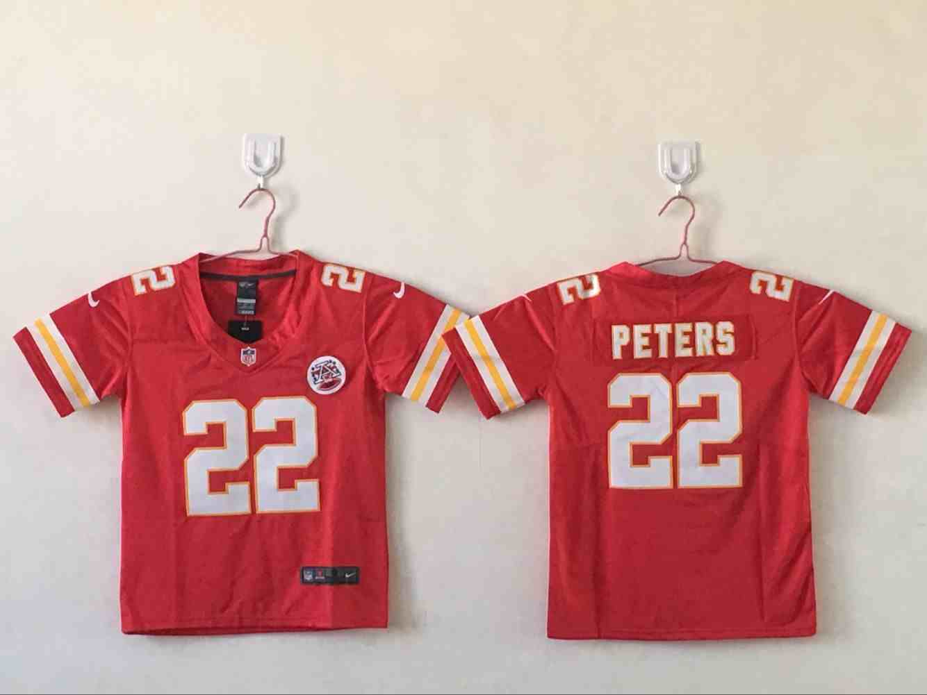 Youth Kansas City Chiefs #22 Marcus Peters Red Youth Stitched NFL Limited Rush Jersey