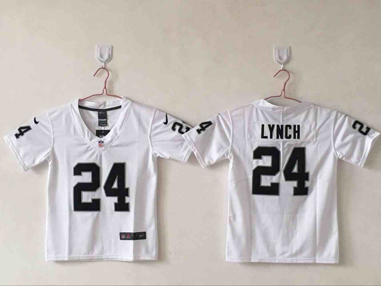 Youth Las Vegas Raiders ##24 Marshawn Lynch White Vapor Untouchable Limited Stitched Football Jersey