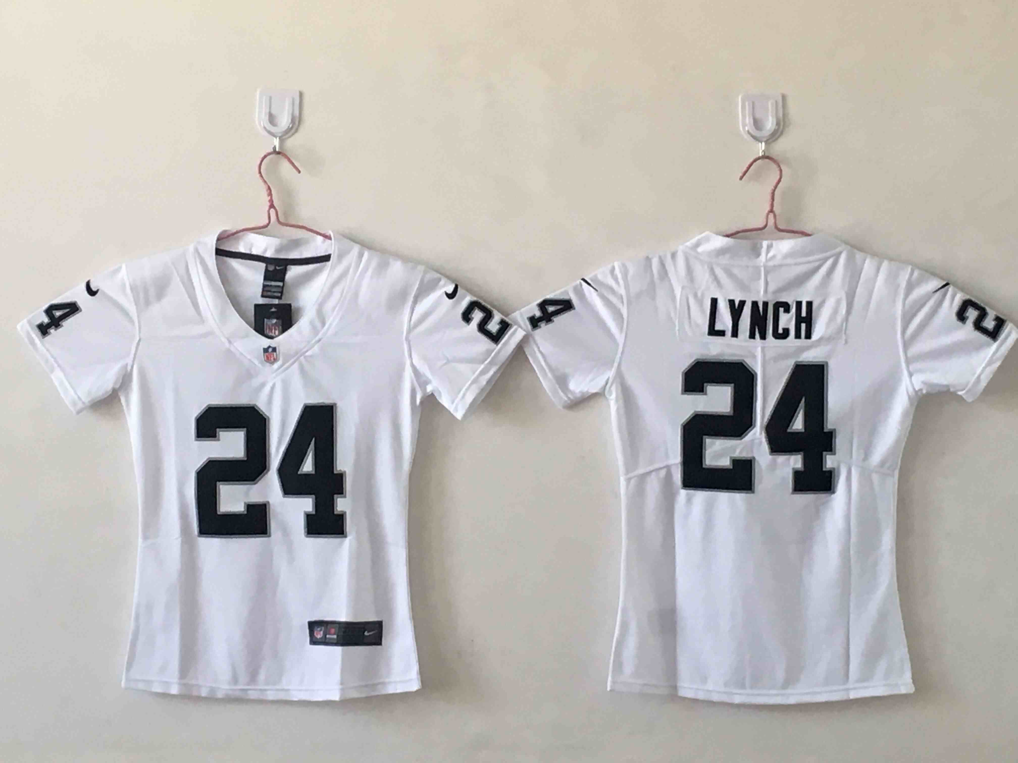 Women's Las Vegas Raiders #24 Marshawn Lynch White Limited Jersey