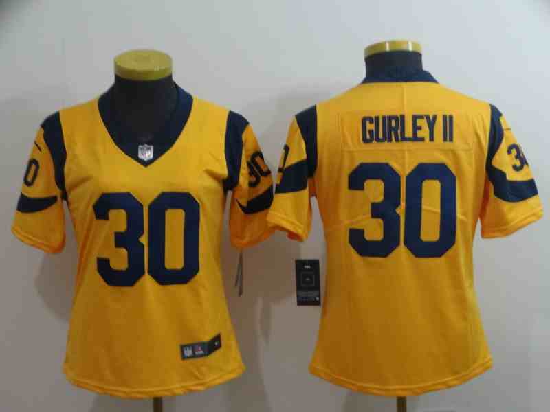 Women's Los Angeles Rams 30 Todd Gurley II Gold Vapor Untouchable Limited Jersey