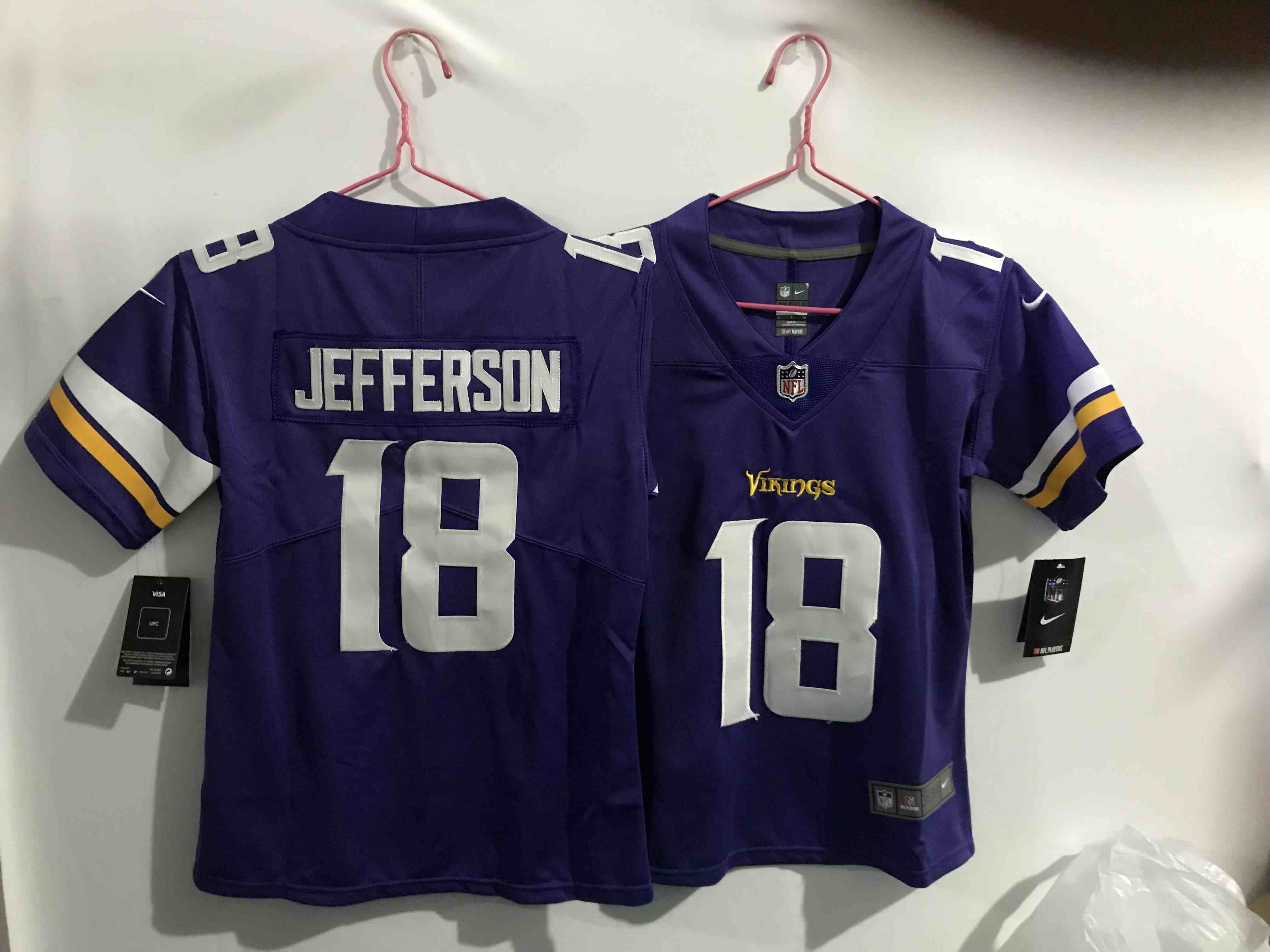 Youth Minnesota Vikings #18 Justin Jefferson Purple Limited  Jersey