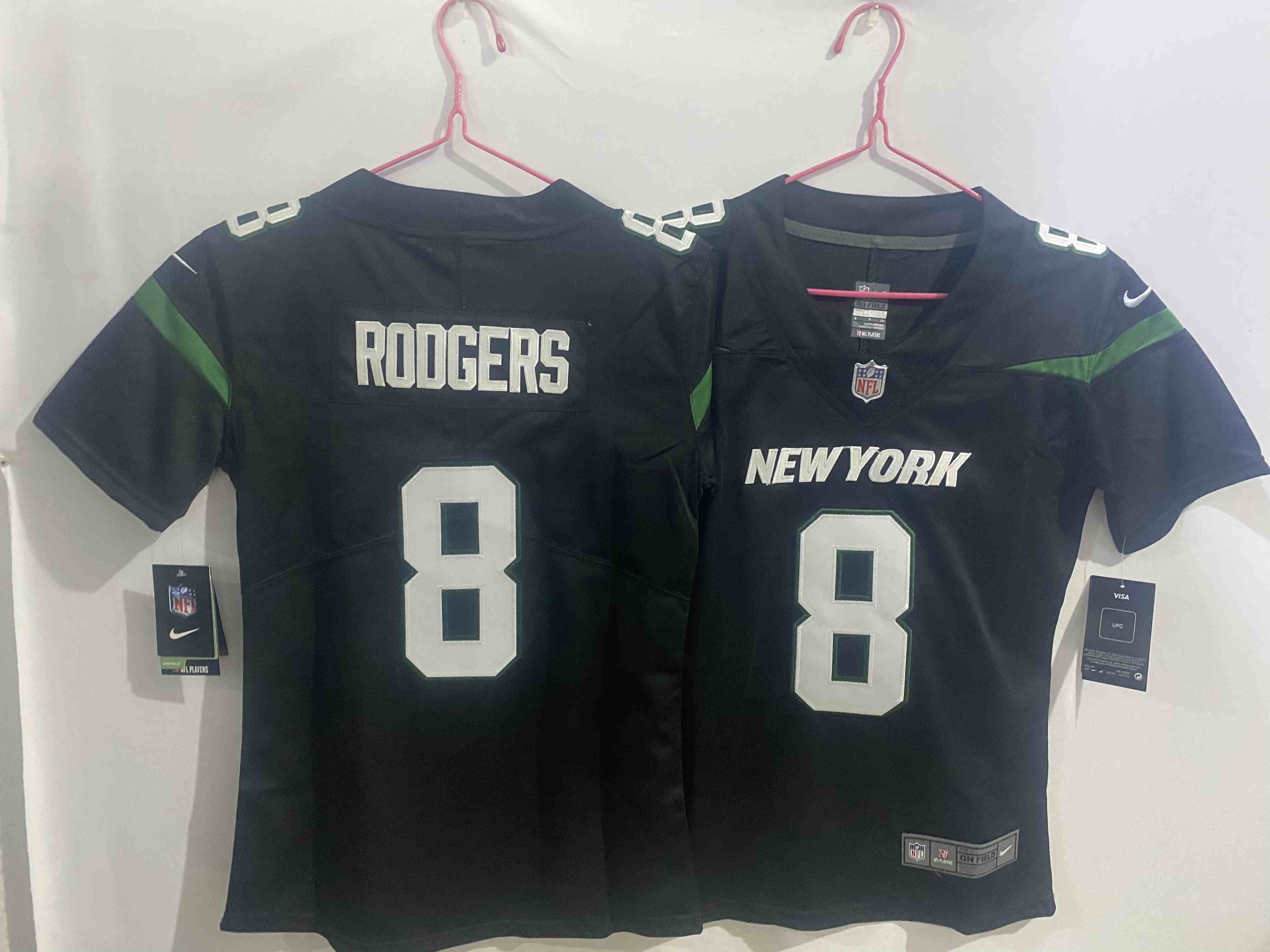 Women's New York Jets #8 Aaron Rodgers Black Vapor Untouchable Limited Stitched Jersey