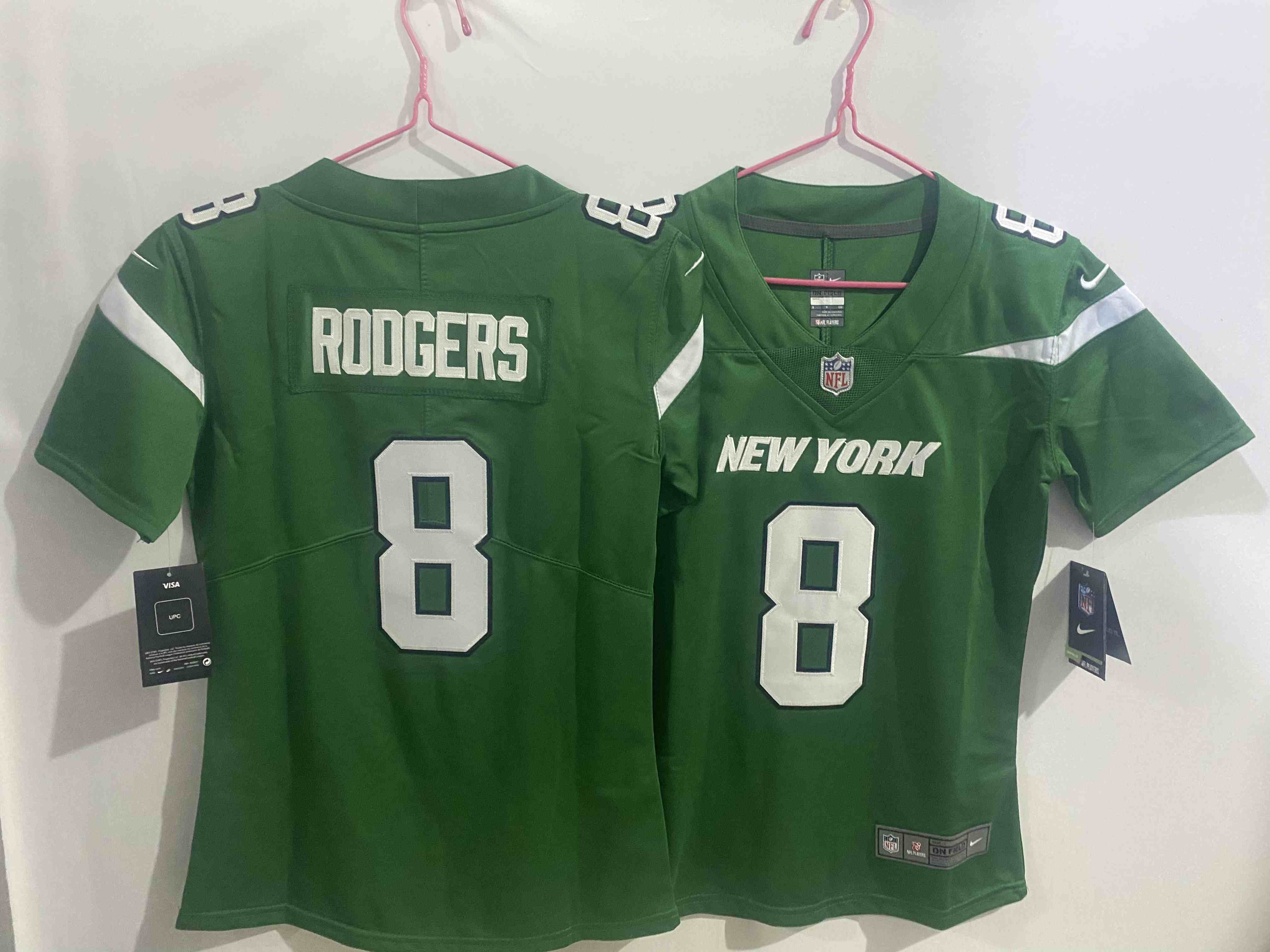 Women's New York Jets #8 Aaron Rodgers Green Vapor Untouchable Limited Stitched Jersey