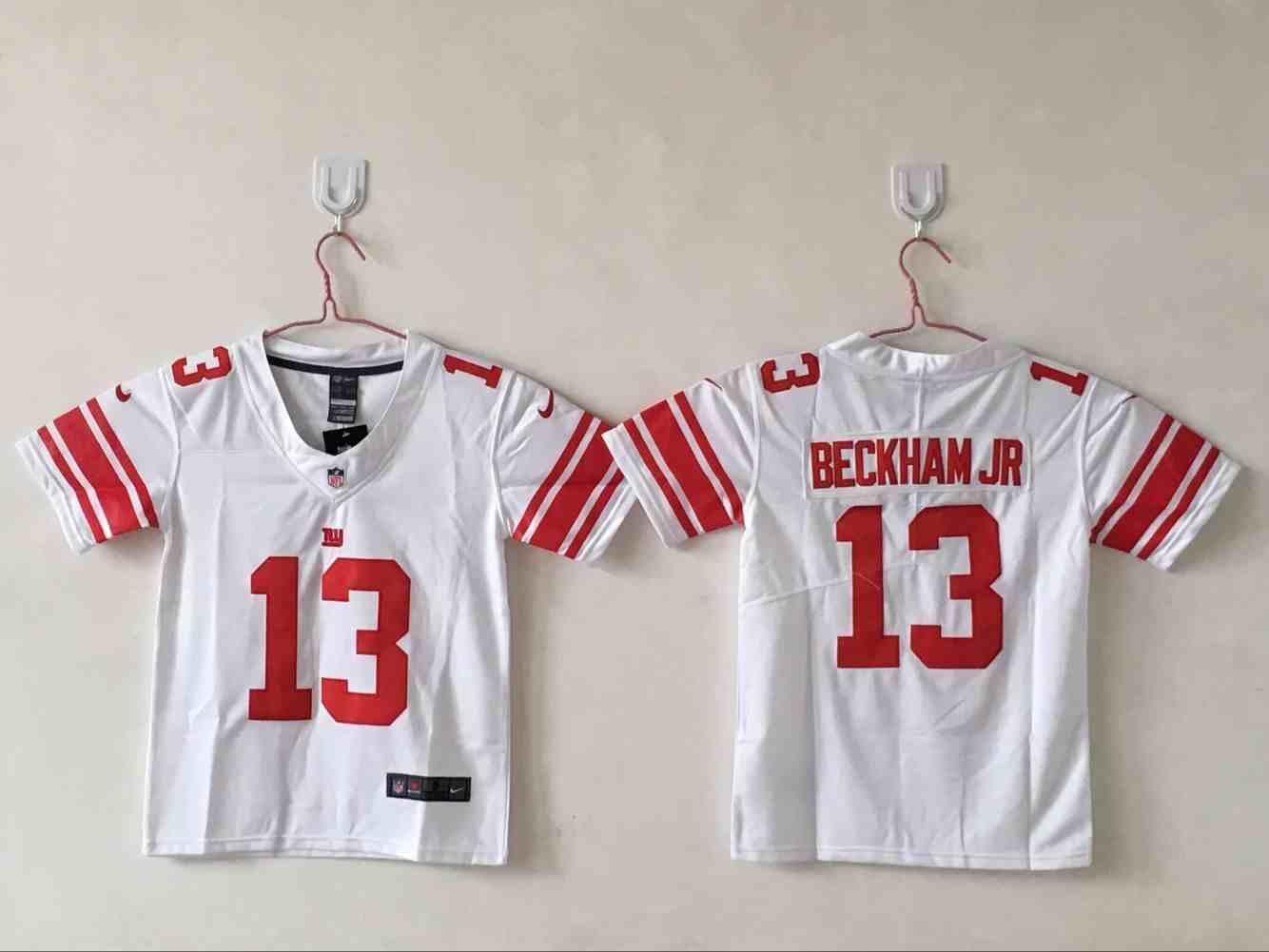 Youth New York Giants #13 Odell Beckham Jr White Limited Jersey