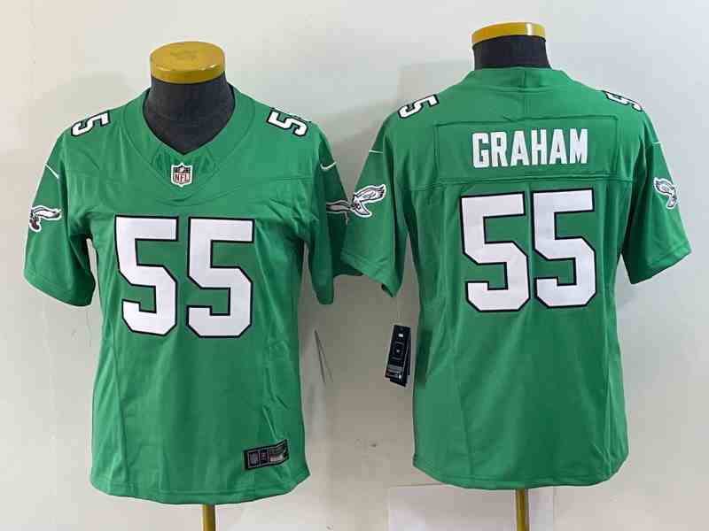 Women's Philadelphia Eagles #55 Brandon Graham Green 2023 F.U.S.E. Stitched Football Jersey