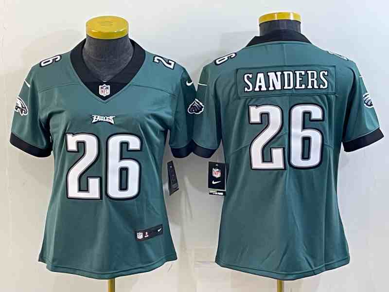 Women's Philadelphia Eagles #26 Miles Sanders Green Vapor Untouchable Limited Stitched Football Jersey