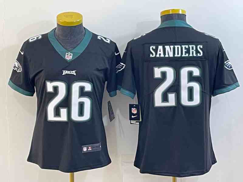 Women's Philadelphia Eagles #26 Miles Sanders Black Vapor Untouchable Limited Stitched Football Jersey