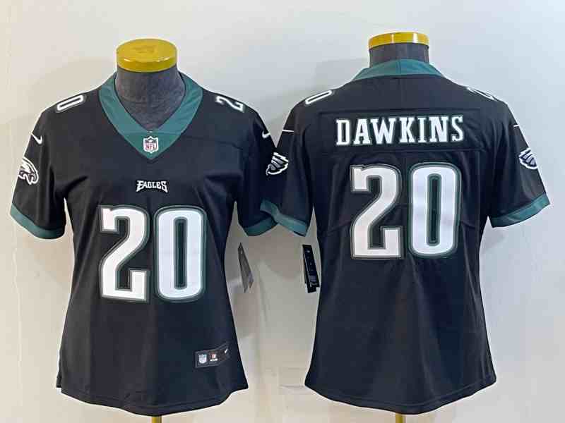 Women's Philadelphia Eagles #20 Brian Dawkins Black Vapor Untouchable Limited Stitched Football Jersey