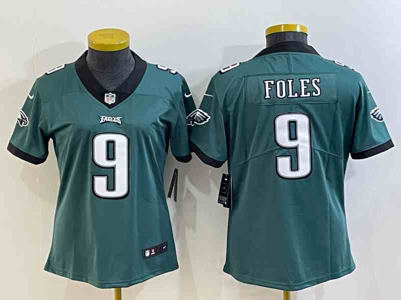 Women's Philadelphia Eagles #9 Nick Foles Green Vapor Untouchable Limited Stitched Football Jersey(PNG)