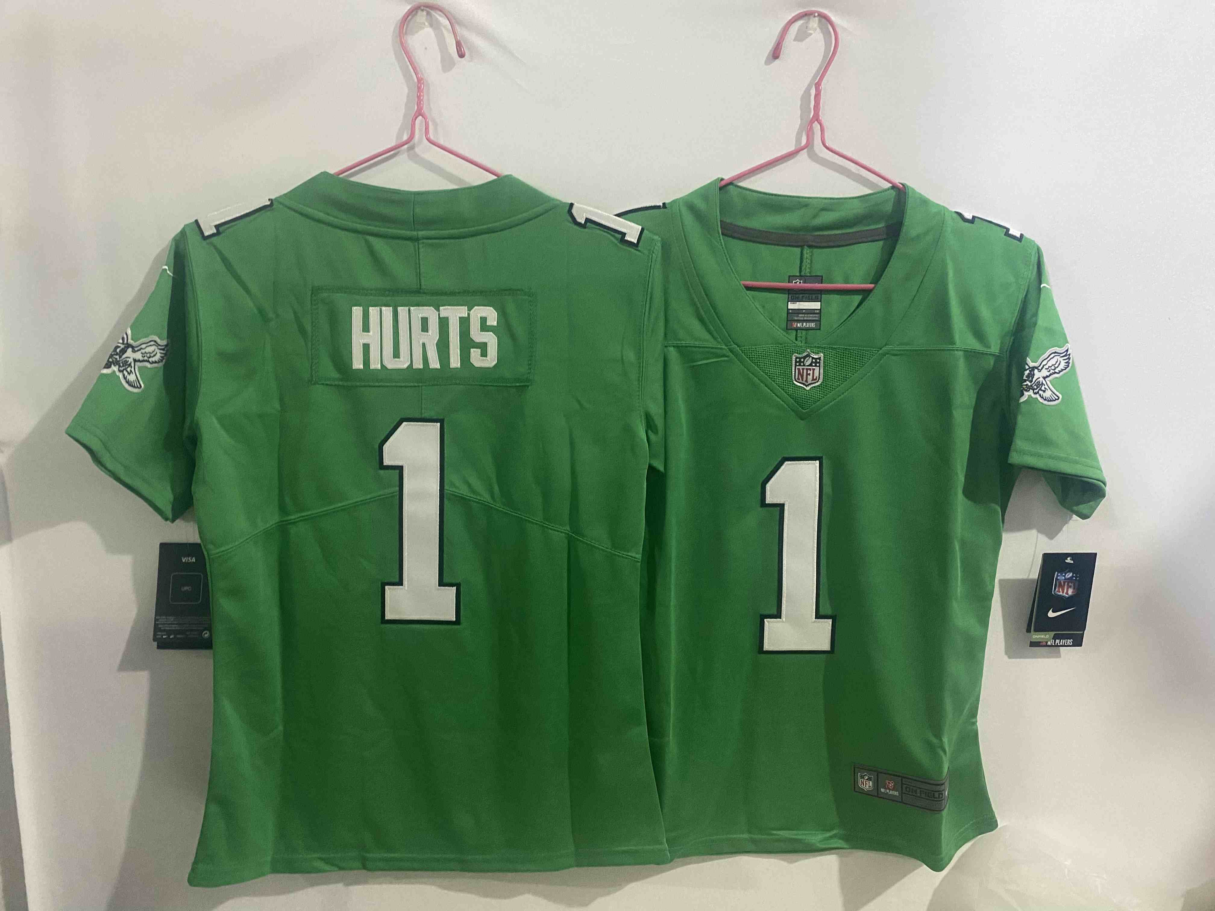Youth Philadelphia Eagles #1 Jalen Hurts Green Limited Jersey