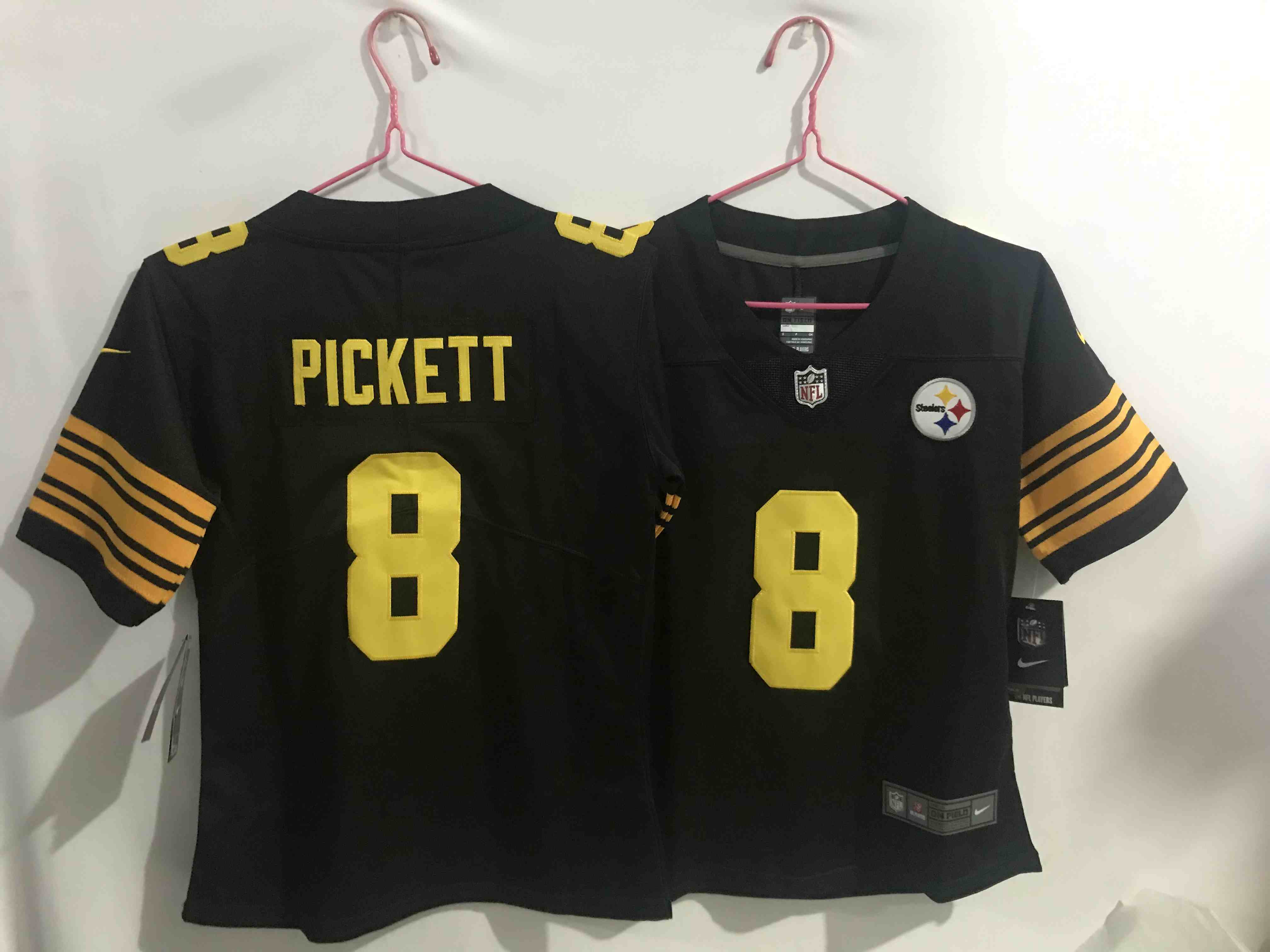 Youth Pittsburgh Steelers #8 Kenny Pickett Black Color Rush Limited Stitched Jersey