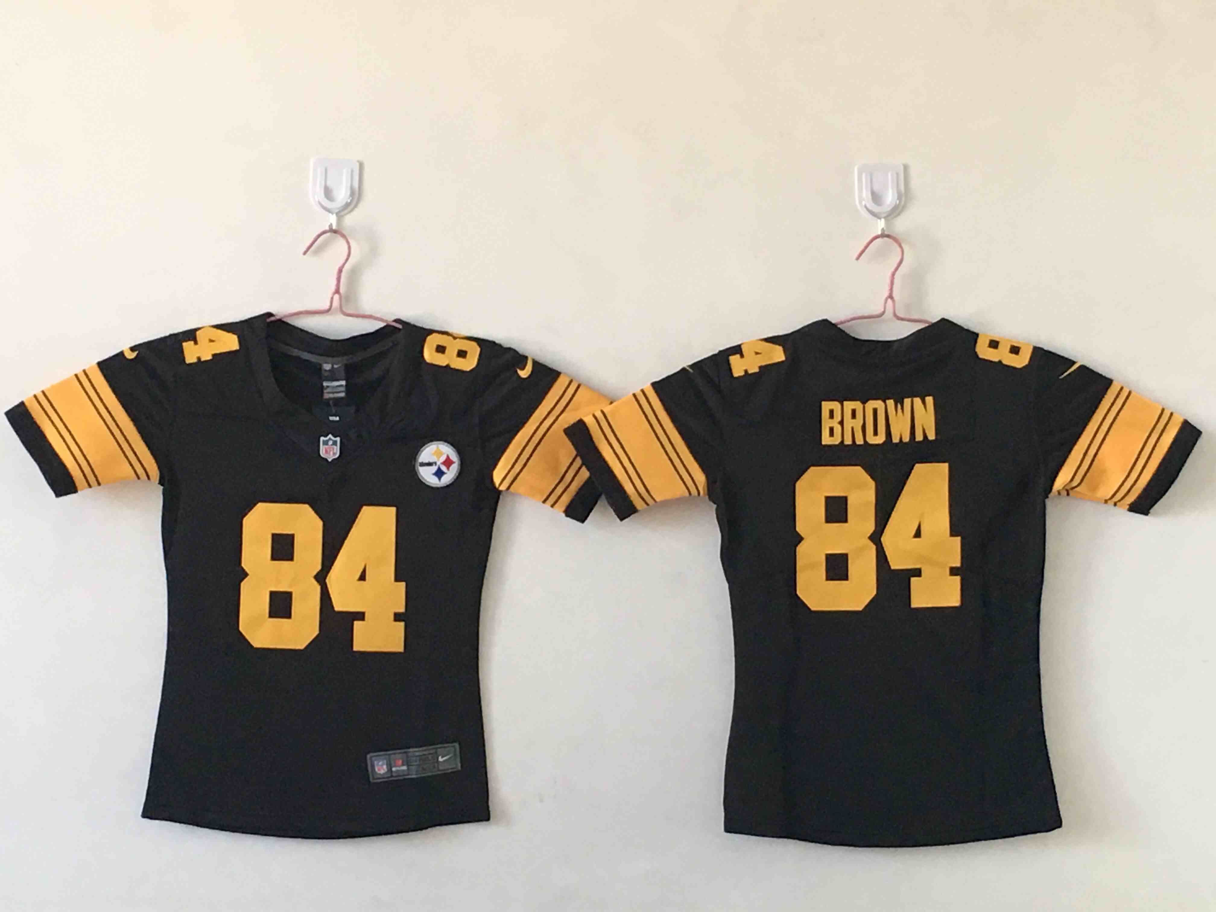 Women's Pittsburgh Steelers #84 Antonio Brown Black Color Rush Limited Stitched Jersey