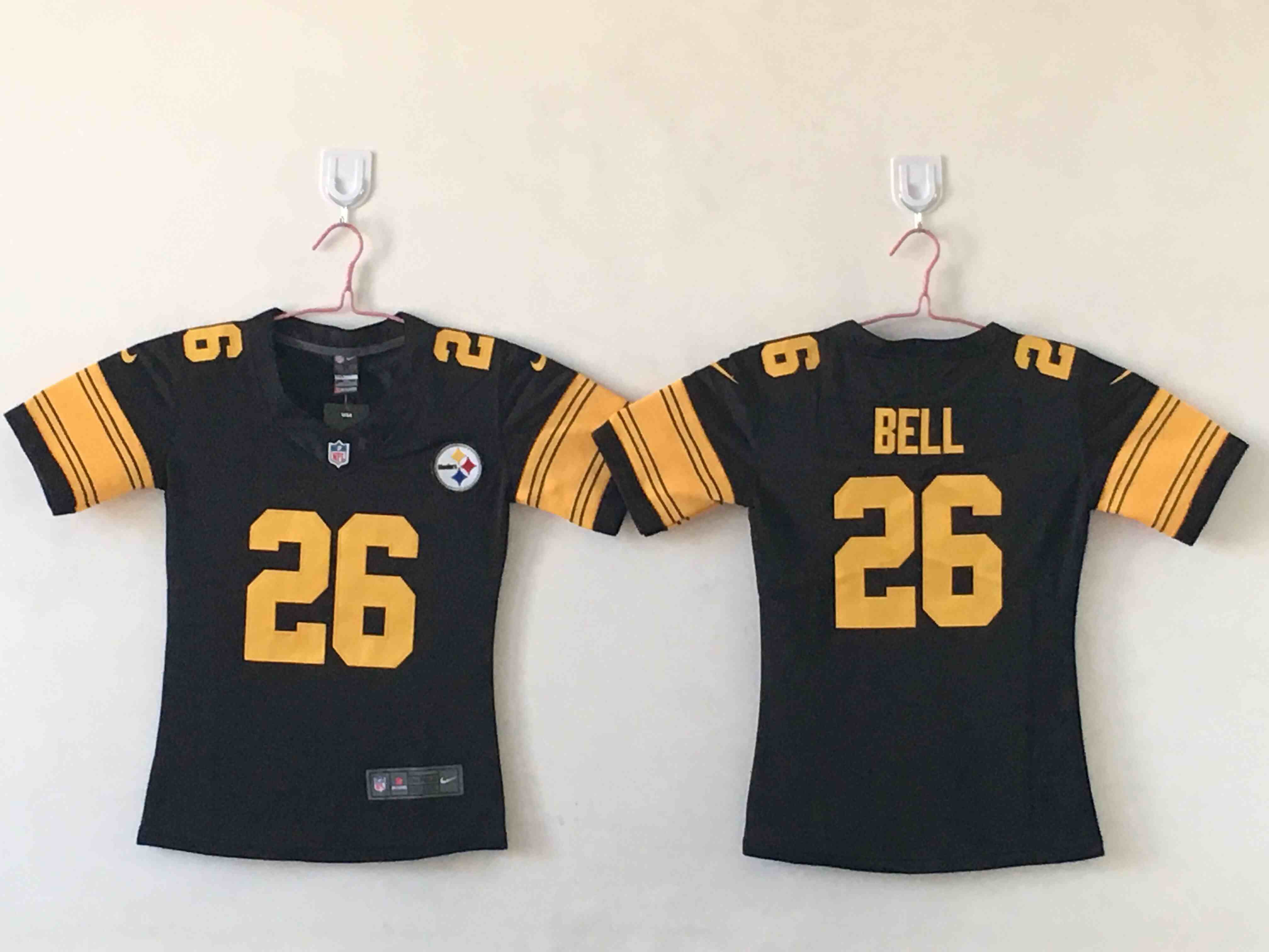 Women's Pittsburgh Steelers #26 Le'Veon Bell Black Color Rush Limited Stitched Jersey