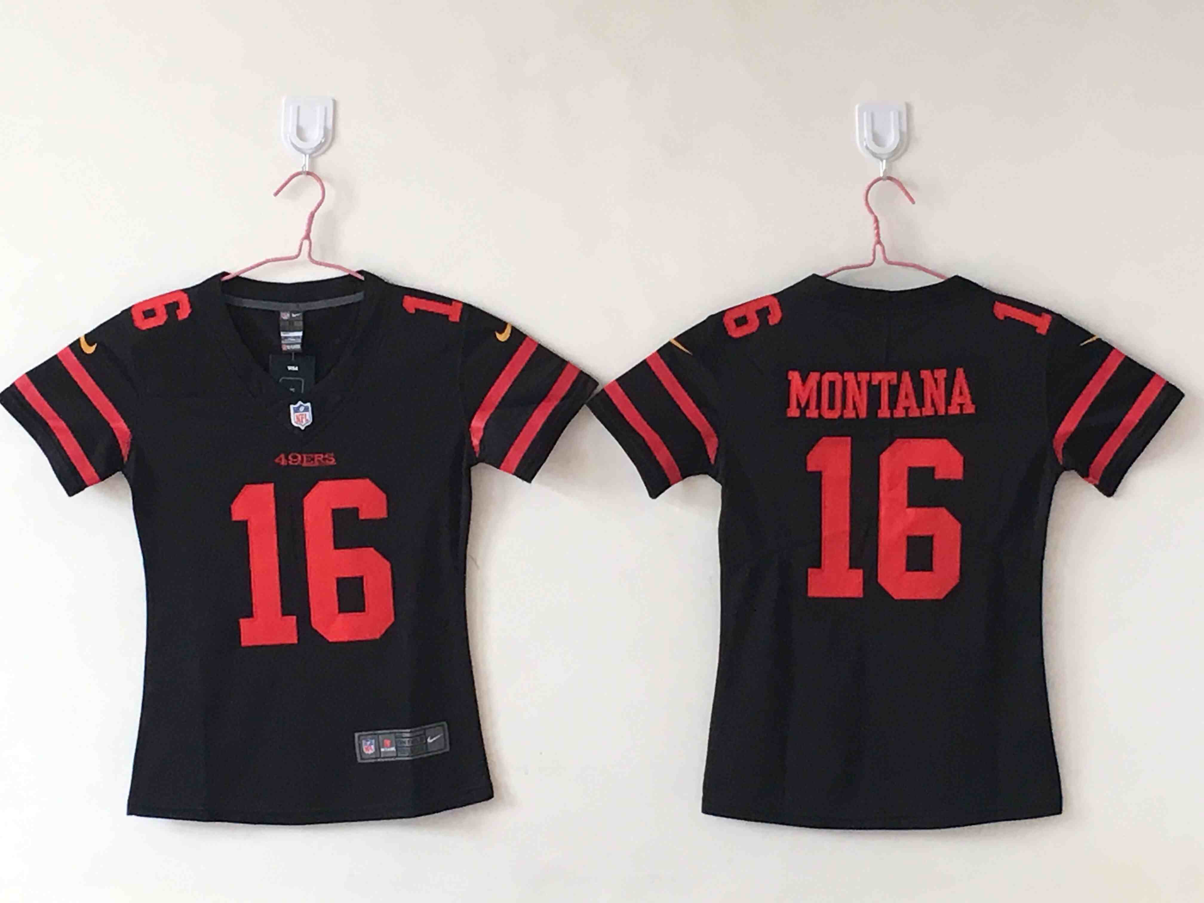 Women's San Francisco 49ers #16 Joe Montana  Black  Limited  Jersey