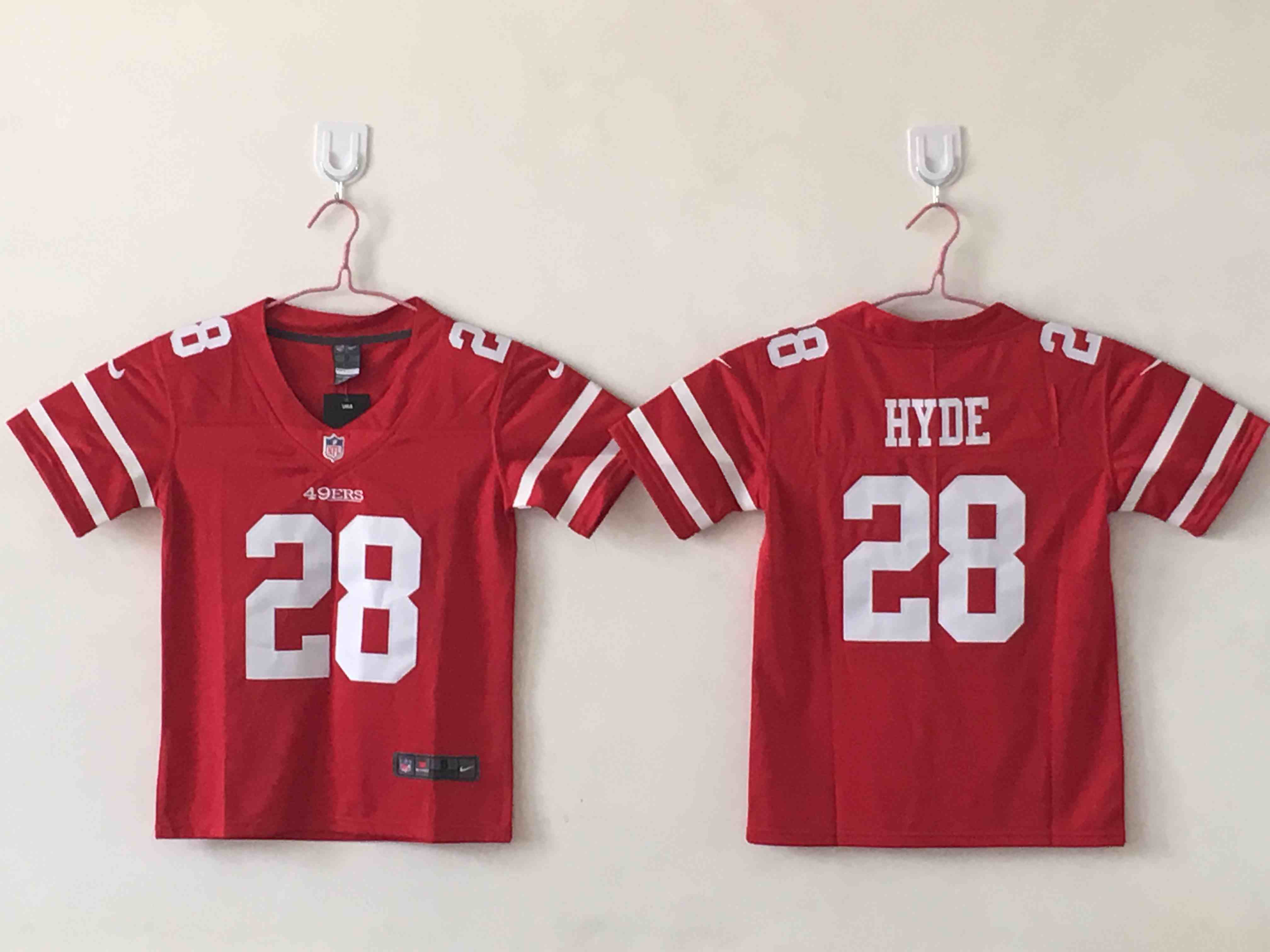 Women's San Francisco 49ers #28 Carlos Hyde Nike Red Vapor Untouchable Limited Stitched NFL Jersey
