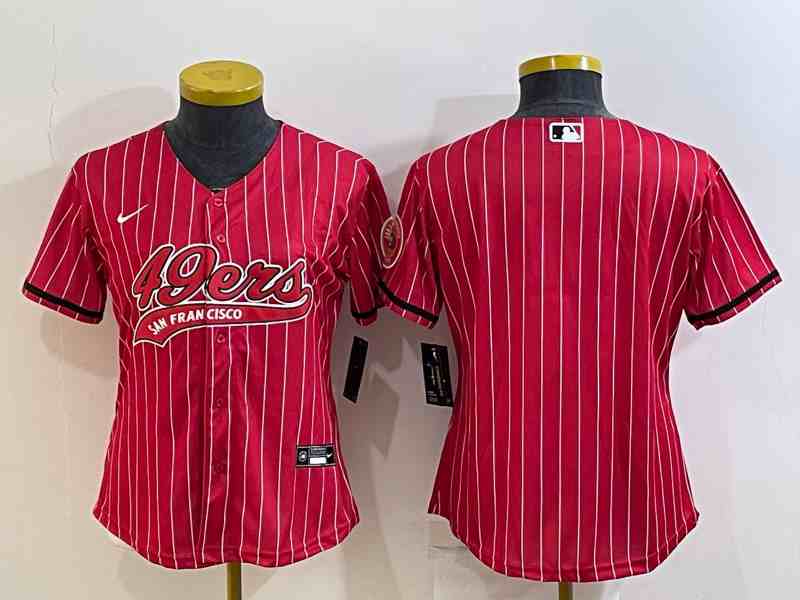Youth San Francisco 49ers Blank Red With Patch Cool Base Stitched Baseball Jersey