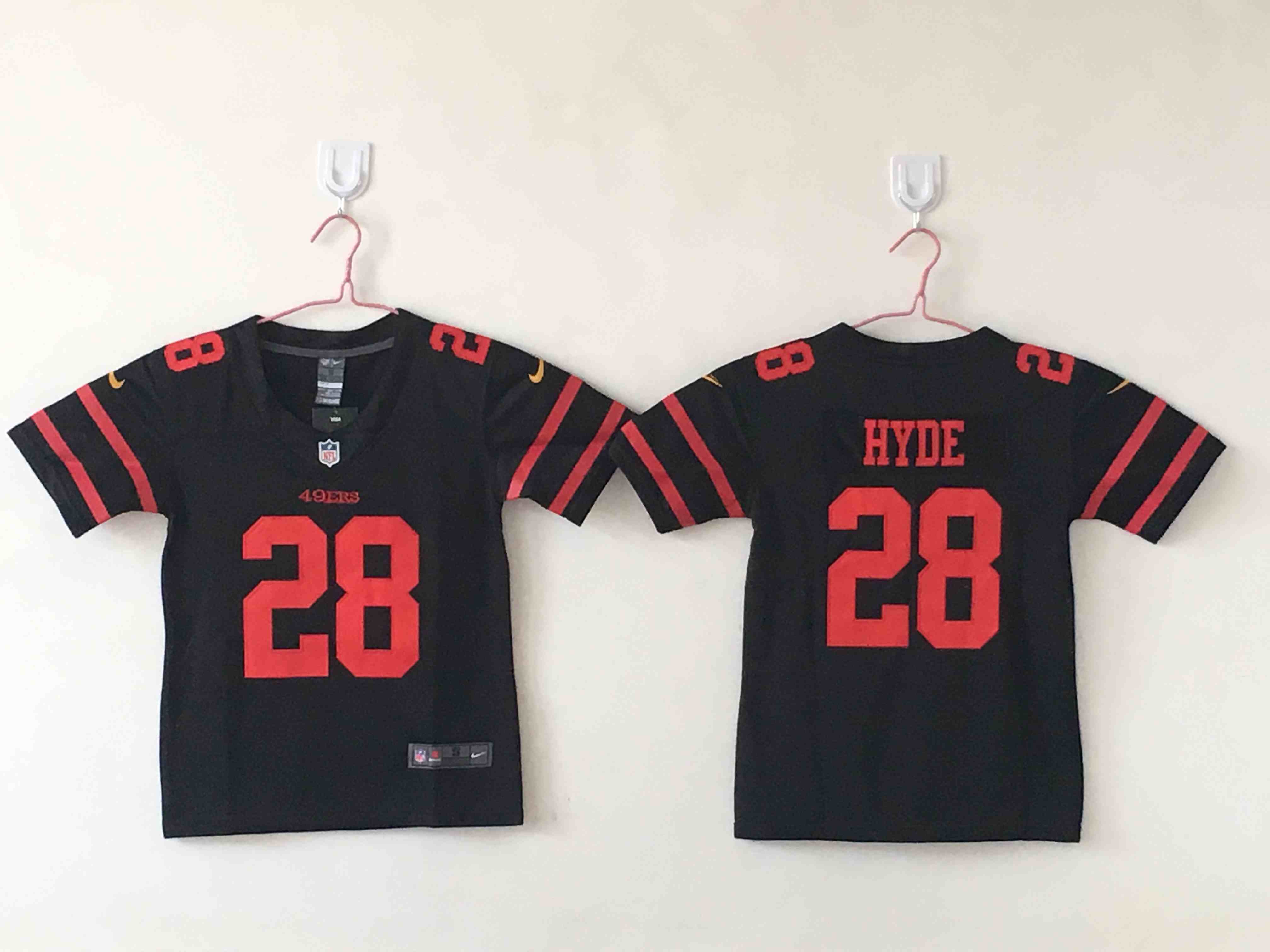 Youth San Francisco 49ers #28 Carlos Hyde Nike Black Vapor Untouchable Limited Stitched NFL Jersey