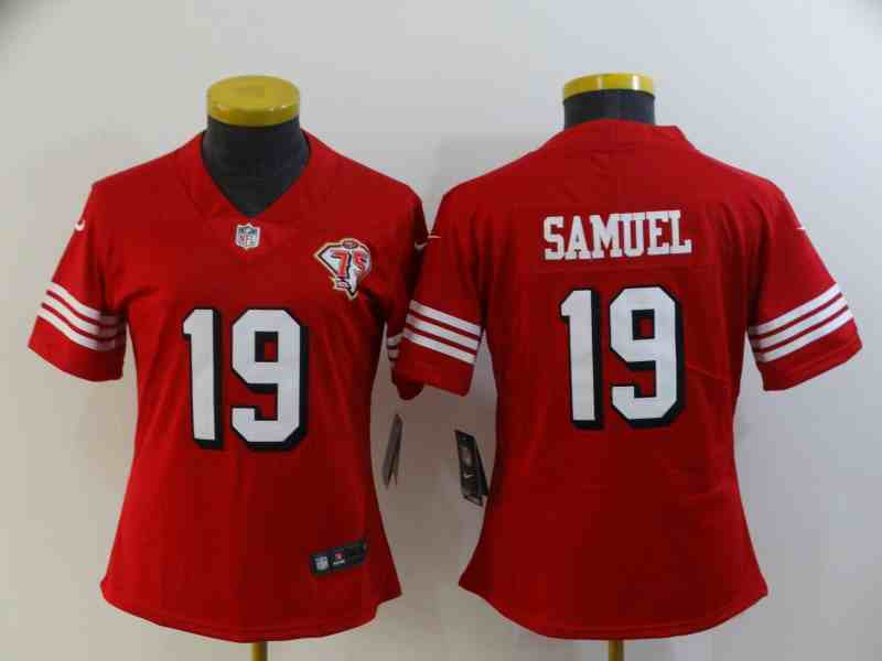 Youth San Francisco 49ers #19 Deebo Samuel Scarlet 75th Anniversary Stitched Jersey