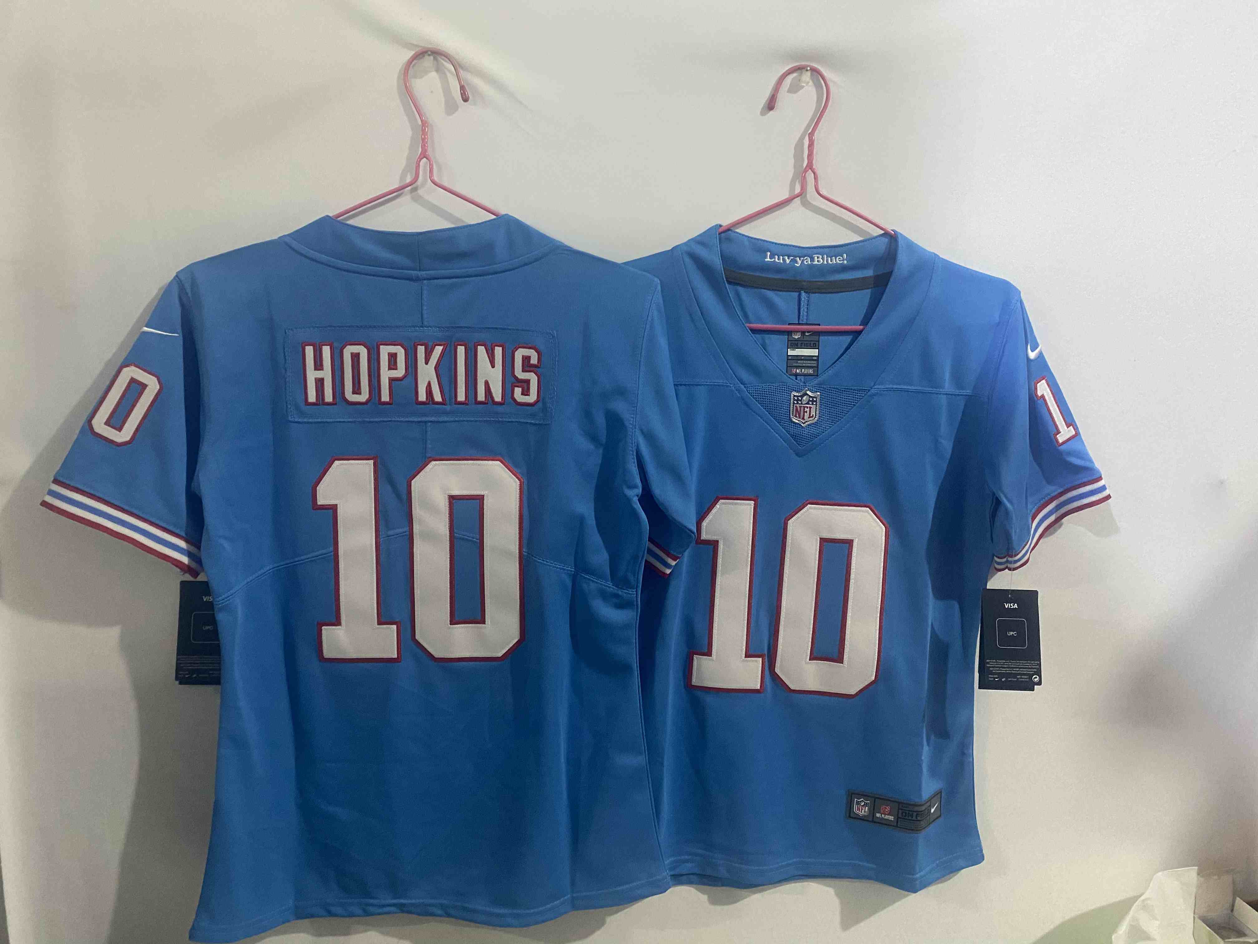 Youth Tennessee Titans #10 DeAndre Hopkins Light Blue 2023 F.U.S.E. Vapor Limited Throwback Stitched Football Jersey