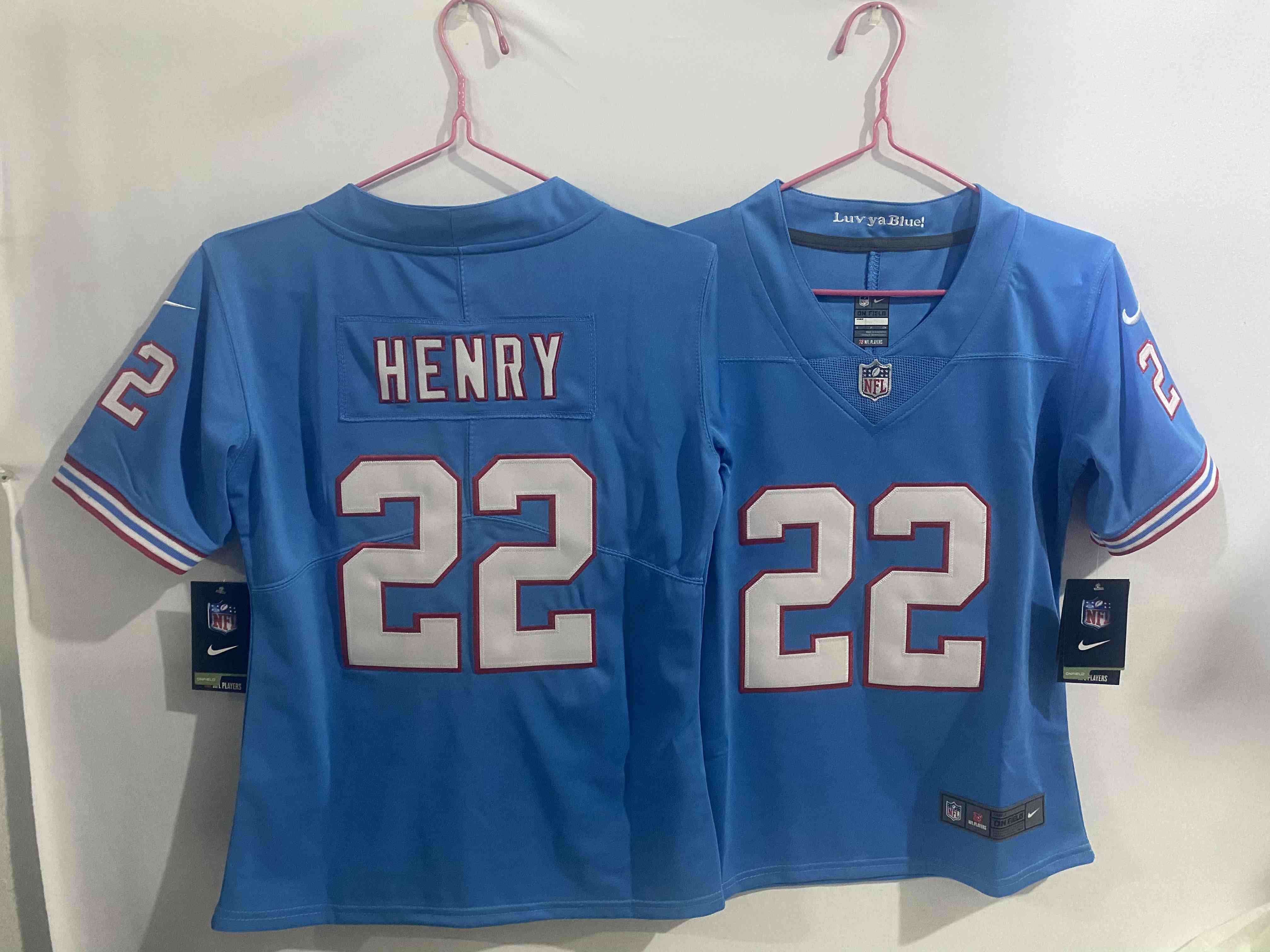 Youth Tennessee Titans #22 Derrick Henry Blue 2023 F.U.S.E. Vapor Limited Throwback Stitched Football Jersey