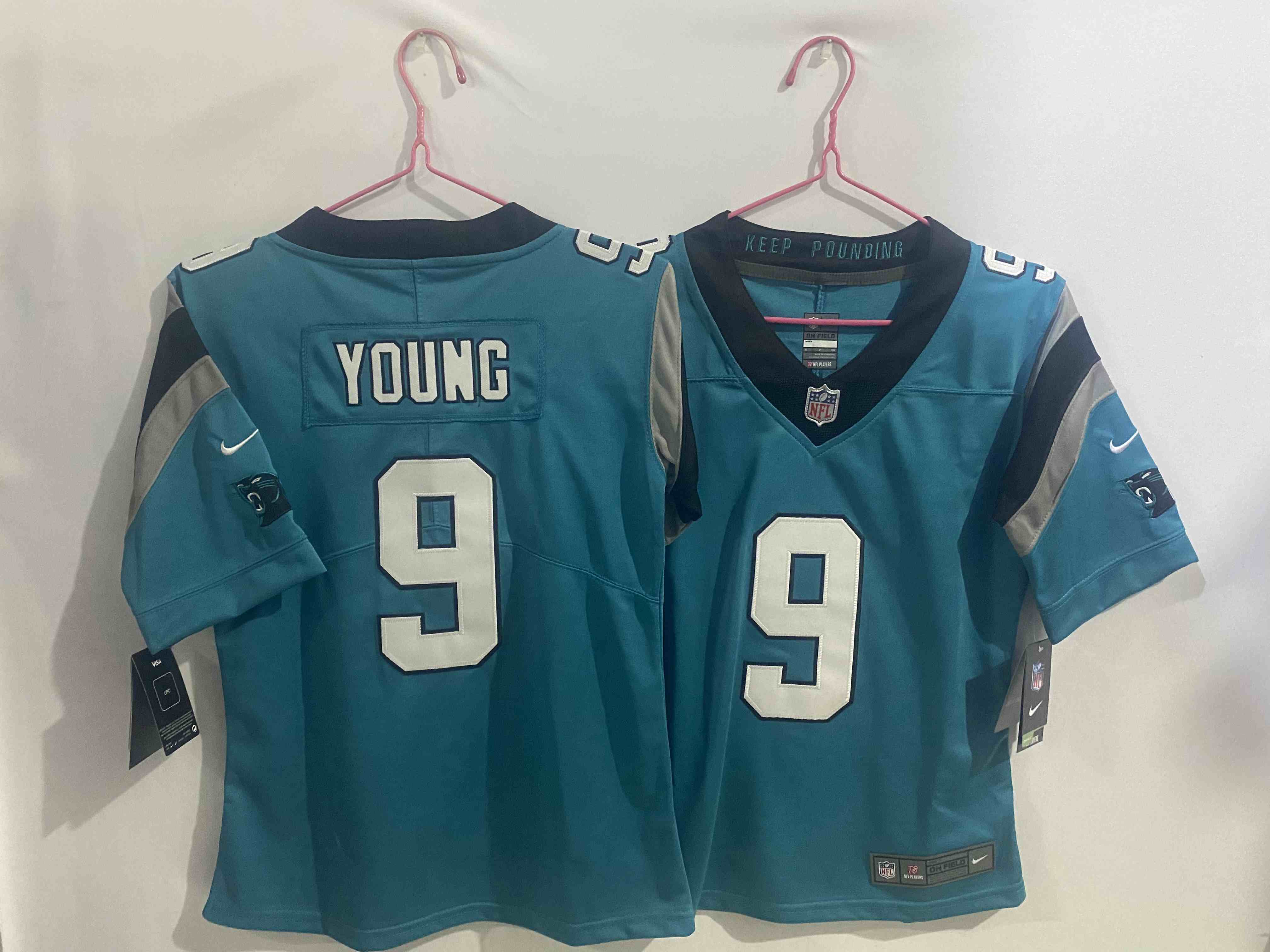 Youth  Carolina Panthers #9 Bryce Young Blue Limited Jersey