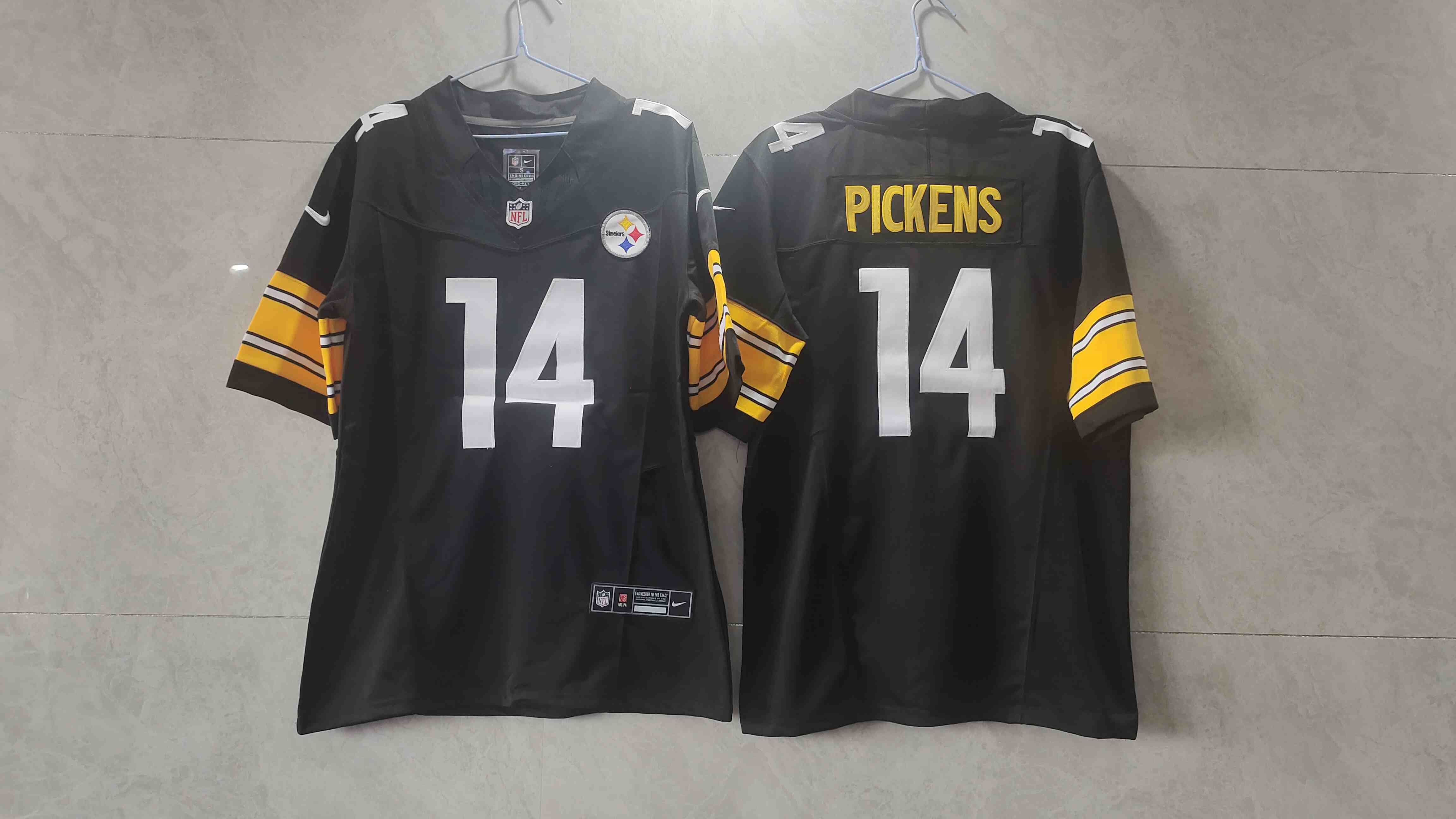 Men's Pittsburgh Steelers #14 George Pickens Black 2023 F.U.S.E. Vapor Untouchable Limited Jersey