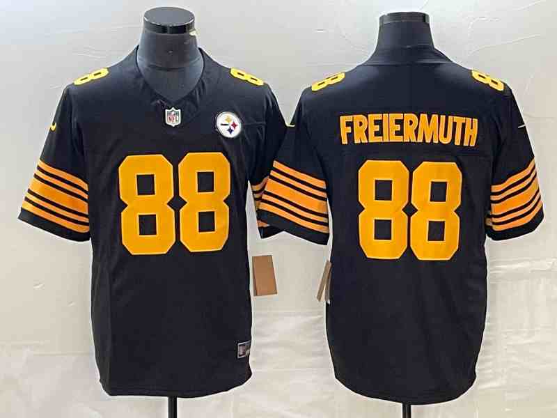 Men's Pittsburgh Steelers #88 Pat Freiermuth Black 2023 F.U.S.E. Vapor Untouchable Limited Stitched Jersey 2