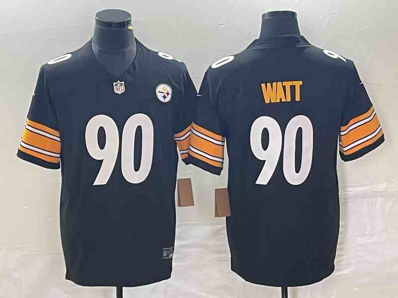 Men's Pittsburgh Steelers #90 T.J. Watt Black 2023 F.U.S.E. Vapor Untouchable Limited Stitched Jersey