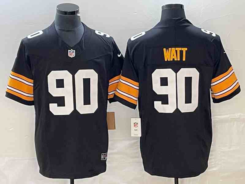 Men's Pittsburgh Steelers #90 T.J. Watt Black 2023 F.U.S.E. Vapor Untouchable Limited Jersey