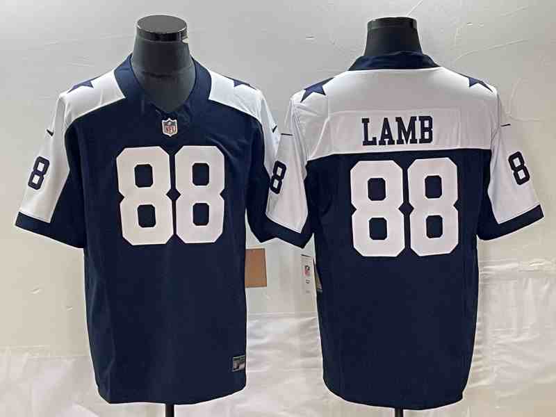 Men's Dallas Cowboys #88 CeeDee Lamb  Navy 2023 F.U.S.E. Thanksgiving Limited Stitched Football Jersey