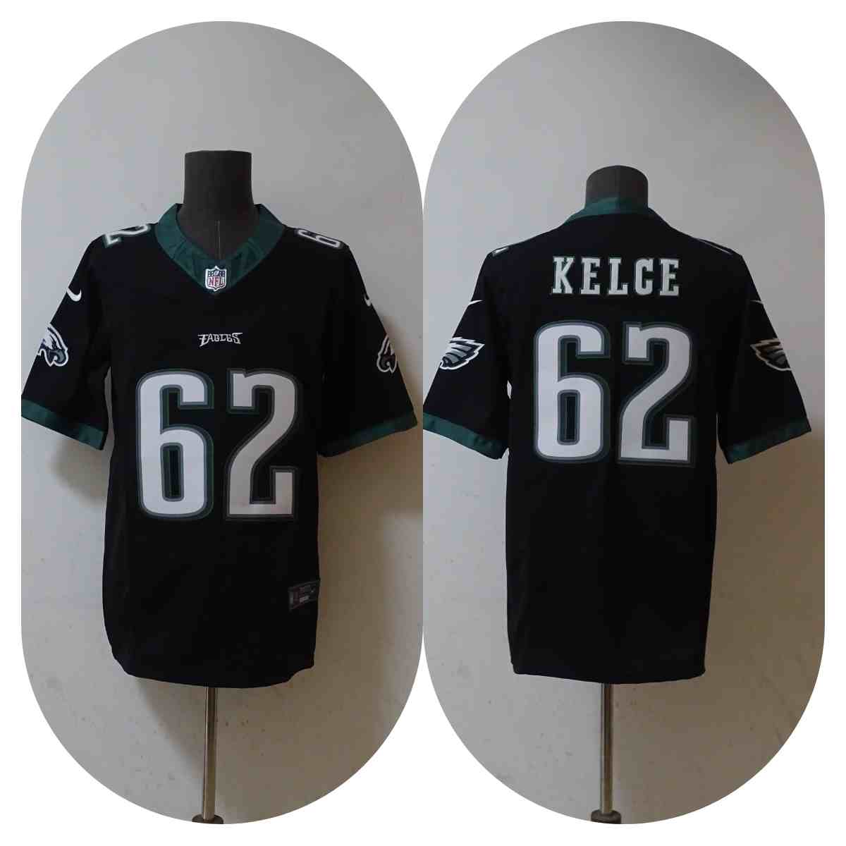Men's Philadelphia Eagles #62 Jason Kelce Black 2023 F.U.S.E. Vapor Untouchable Football Stitched Jersey