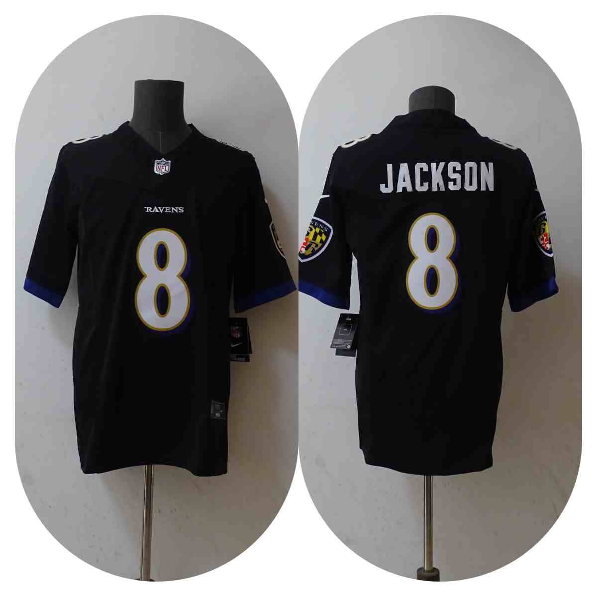 Men's Baltimore Ravens #8 Lamar Jackson  Black 2023 F.U.S.E. Vapor Untouchable Stitched Jersey