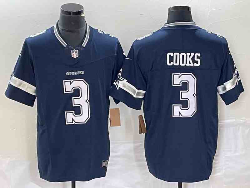 Men's Dallas Cowboys #3 Brandin Cooks Navy 2023 F.U.S.E. Limited Football Stitched Jersey