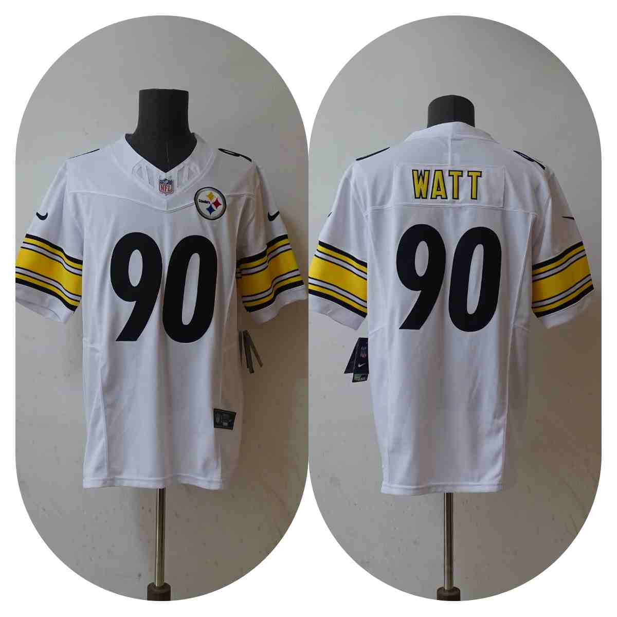 Men's Pittsburgh Steelers #90 T.J. Watt White2023 F.U.S.E. Vapor Untouchable Limited Stitched Jersey