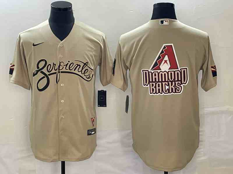 Men's Arizona Diamondbacks Gold City Connect Team Big Logo Cool Base Stitched Baseball Jersey 2