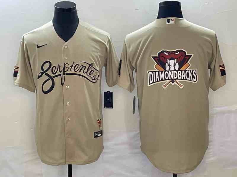 Men's Arizona Diamondbacks Gold City Connect Team Big Logo Cool Base Stitched Baseball Jersey