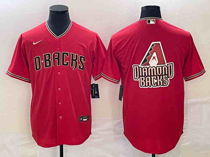 Men's Arizona Diamondbacks Red Team Big Logo Cool Base Stitched Baseball Jersey 2