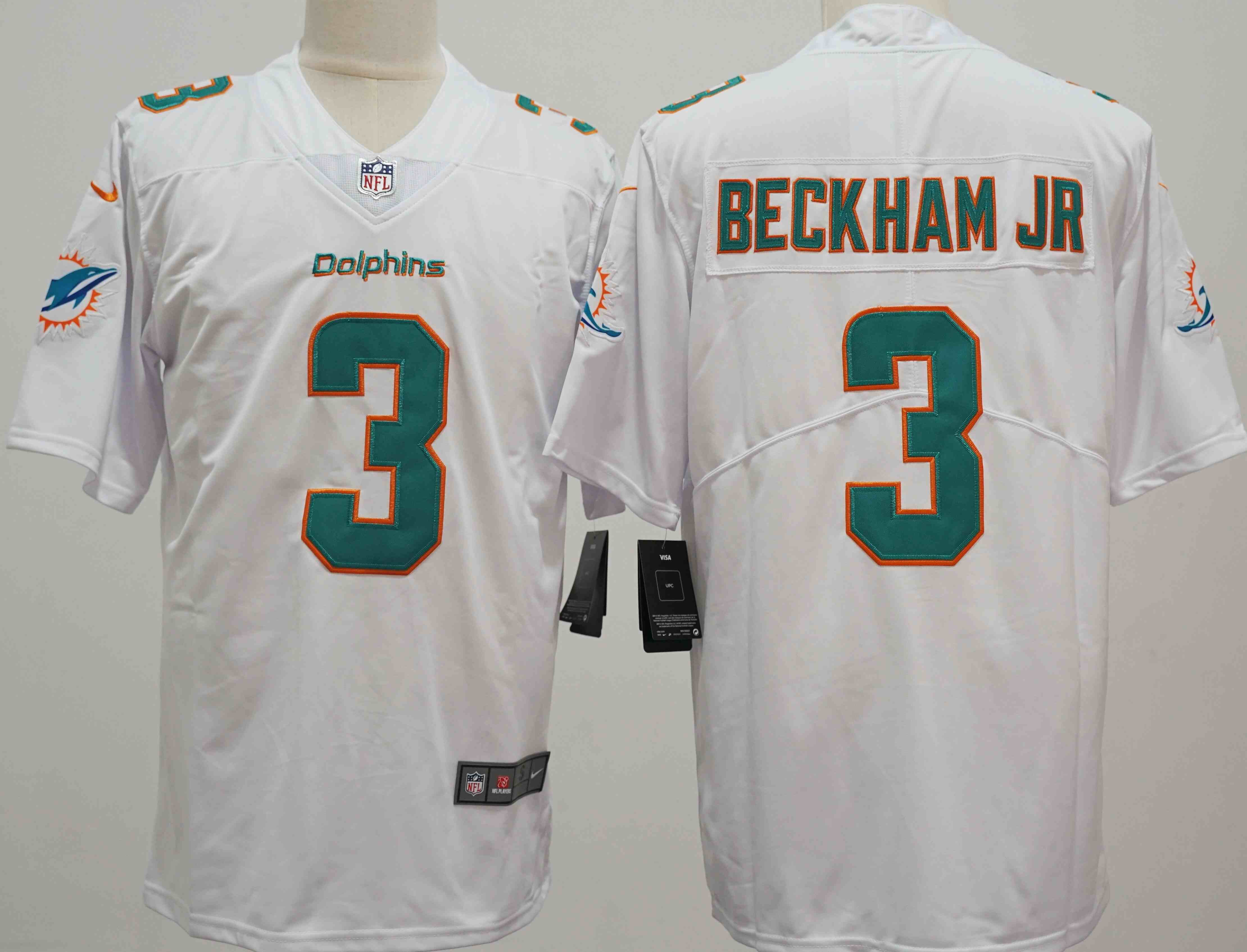 Men's Miami Dolphins #3 Odell Beckham JR White Vapor Untouchable Limited Stitched Jersey