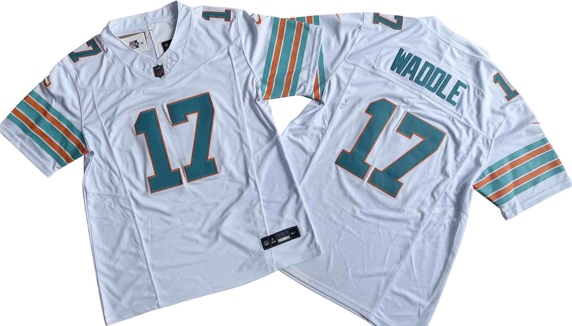 Men's Miami Dolphins #17 Jaylen Waddle White  F.U.S.E. Throwback Vapor Untouchable Limited Stitched Jersey