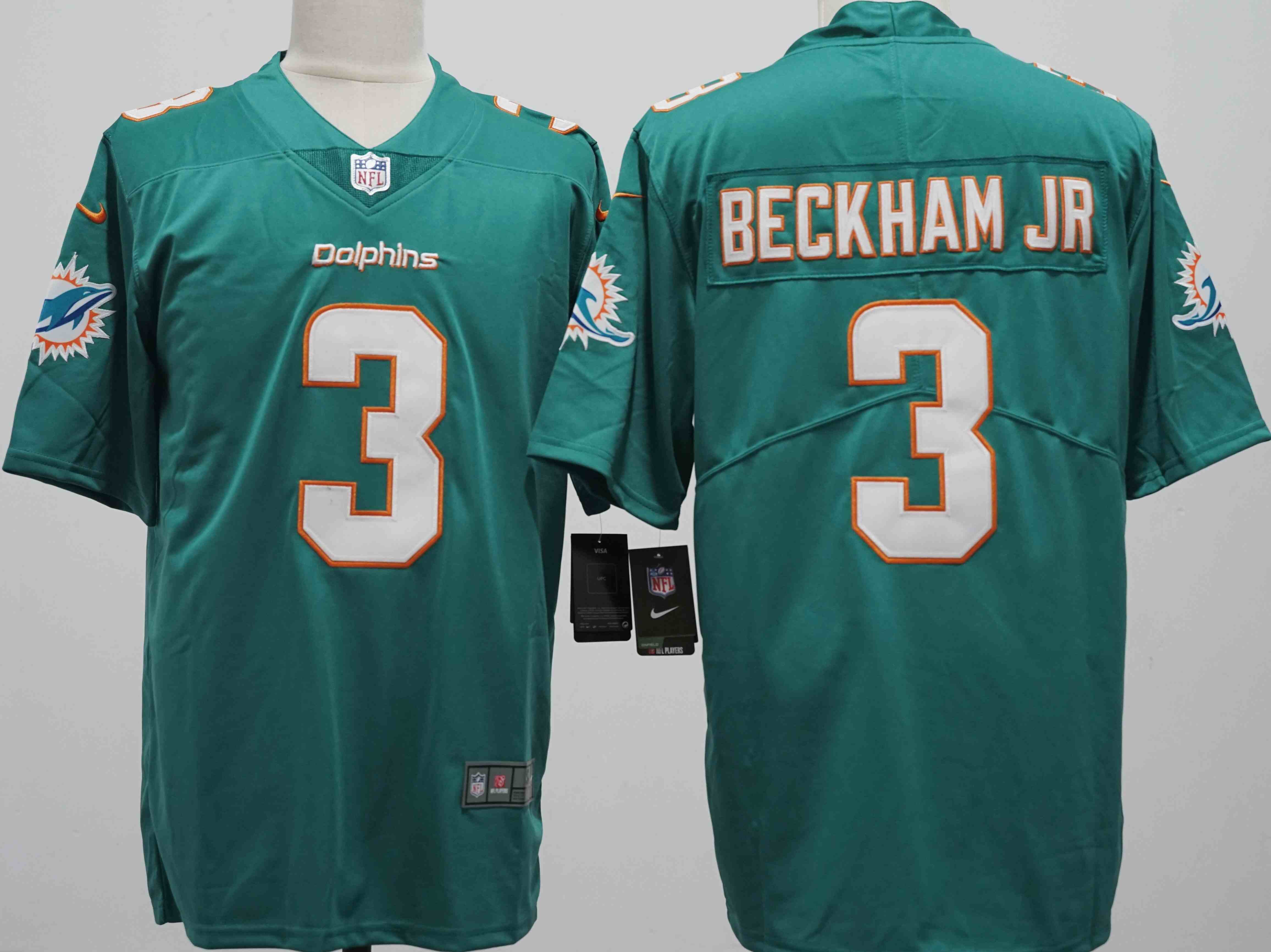 Men's Miami Dolphins #3 Odell Beckham JR Aqua Vapor Untouchable Limited Stitched Jersey