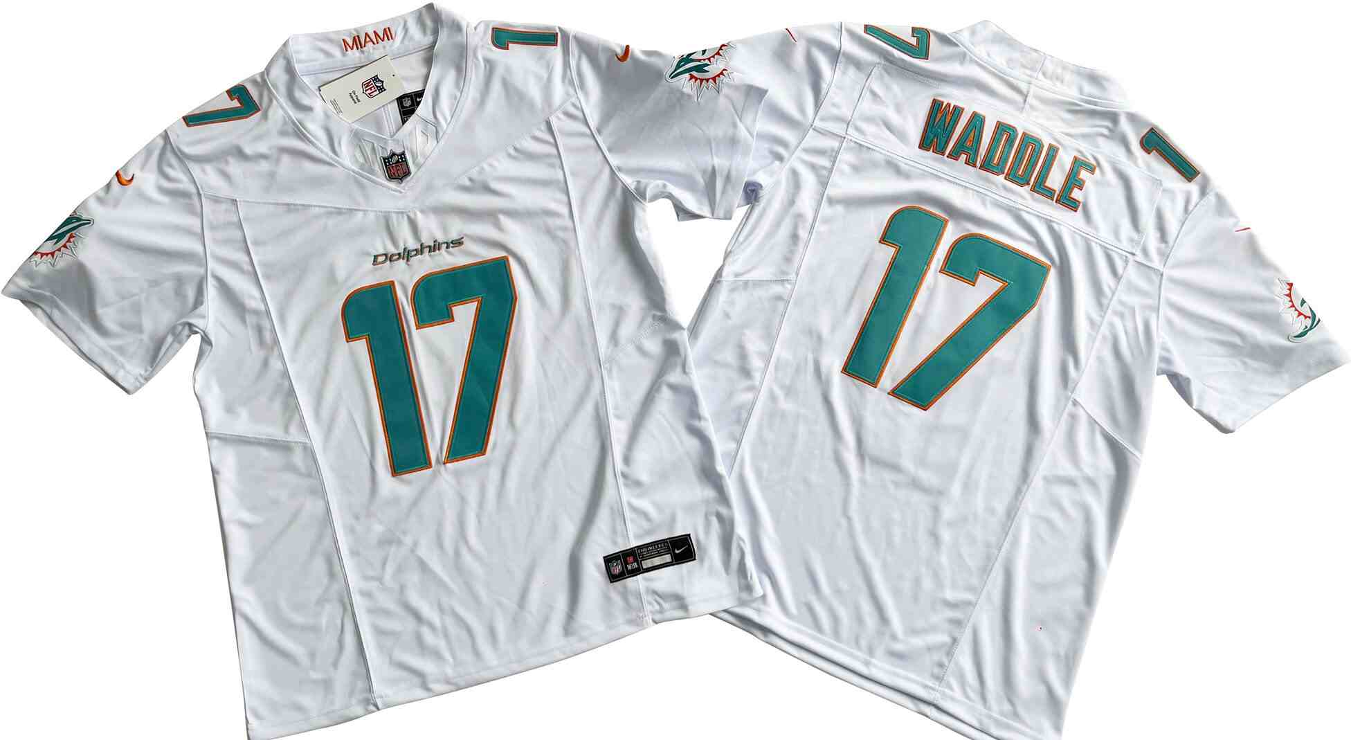 Men's Miami Dolphins #17 Jaylen Waddle White  F.U.S.E. Vapor Untouchable Limited Stitched Jersey