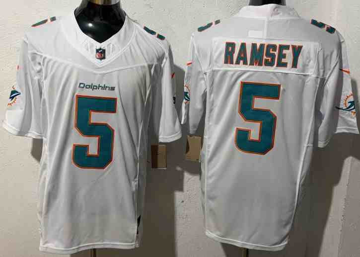 Men's Miami Dolphins #5 Jalen Ramsey  White  F.U.S.E. Vapor Untouchable Limited Stitched Jersey