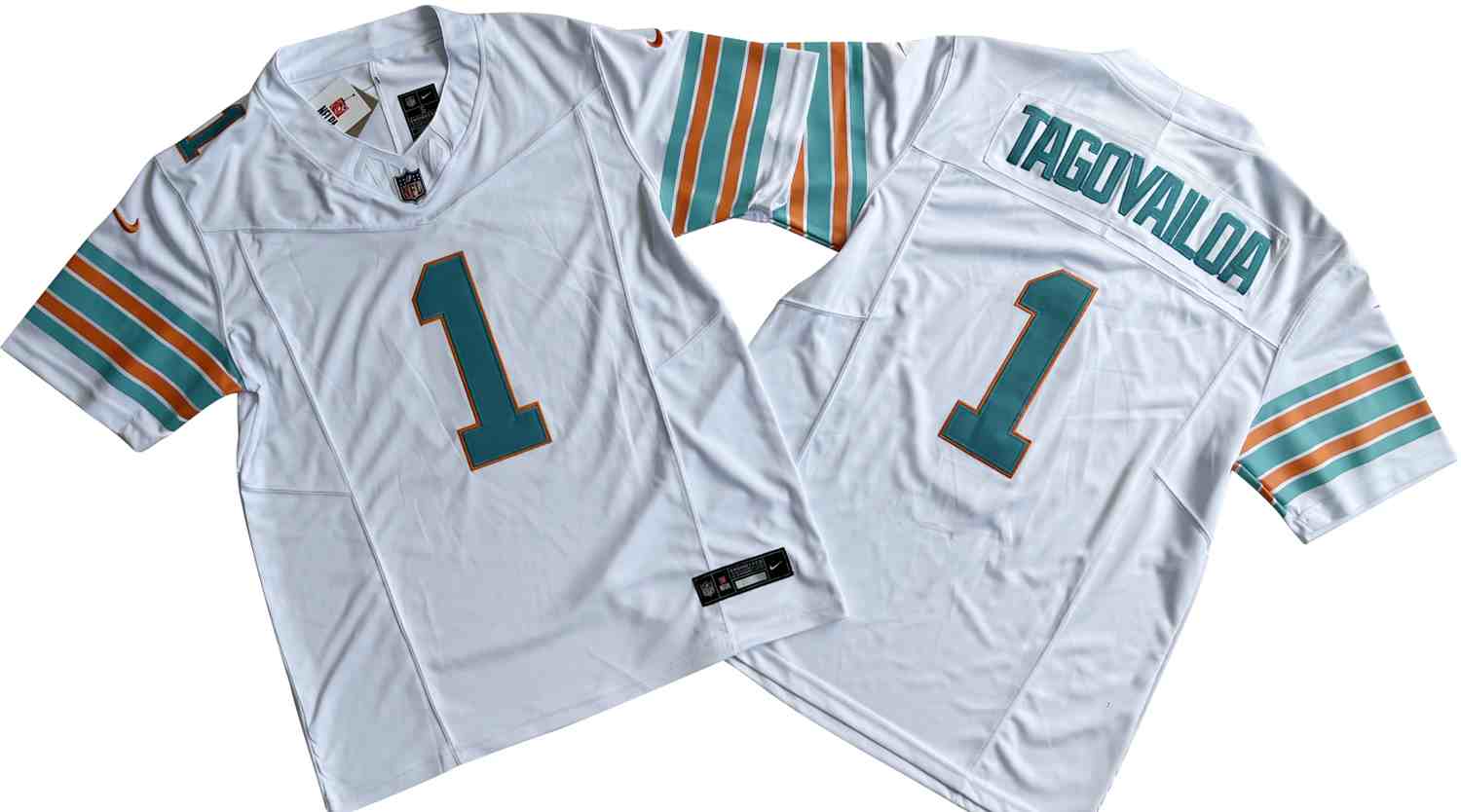 Men's Miami Dolphins #1  Tua Tagovailoa White  F.U.S.E. Throwback Vapor Untouchable Limited Stitched Jersey