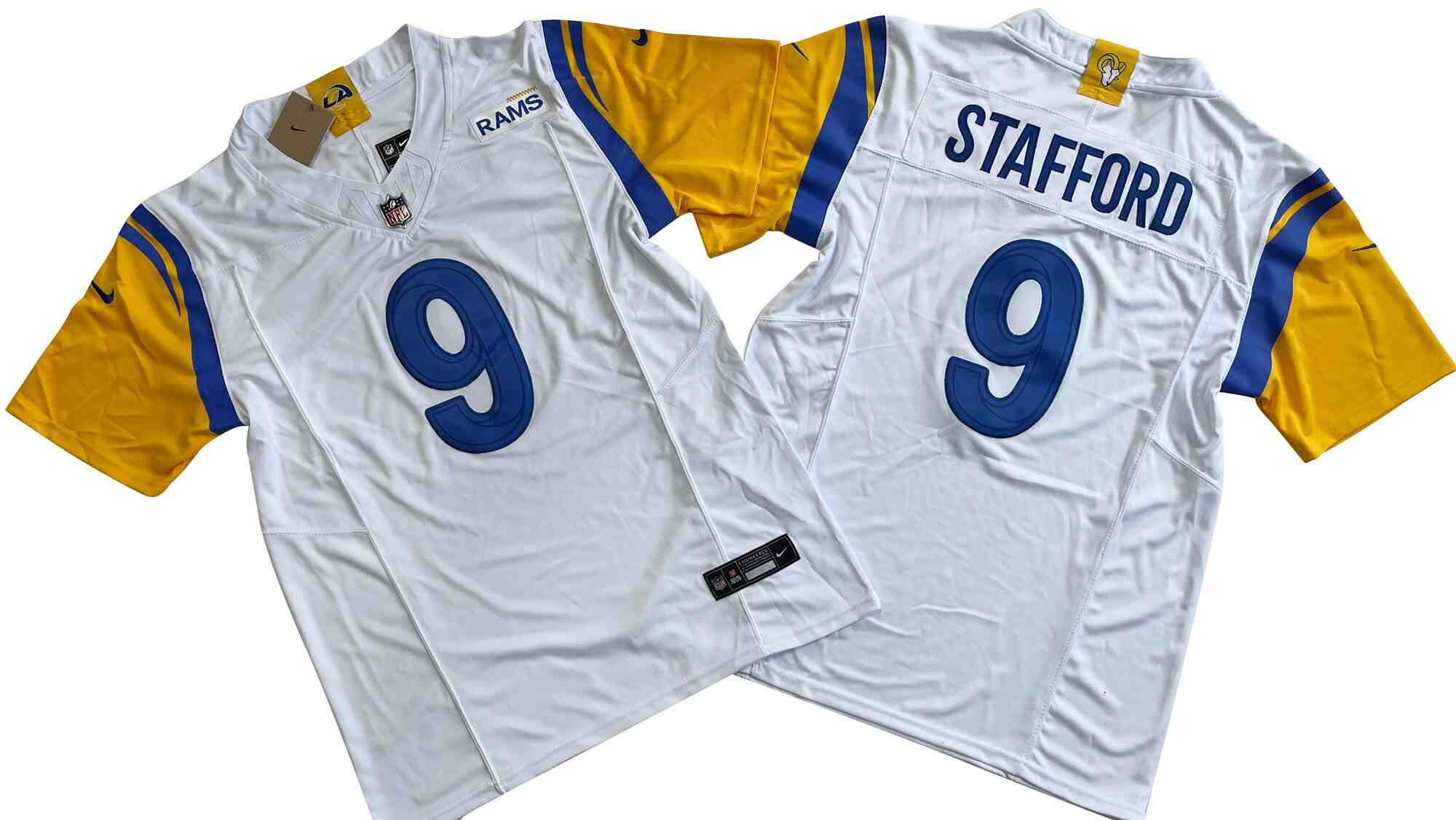 Men's Los Angeles Rams #9  Matthew Stafford White F.U.S.E. Vapor Untouchable Football Stitched Jersey